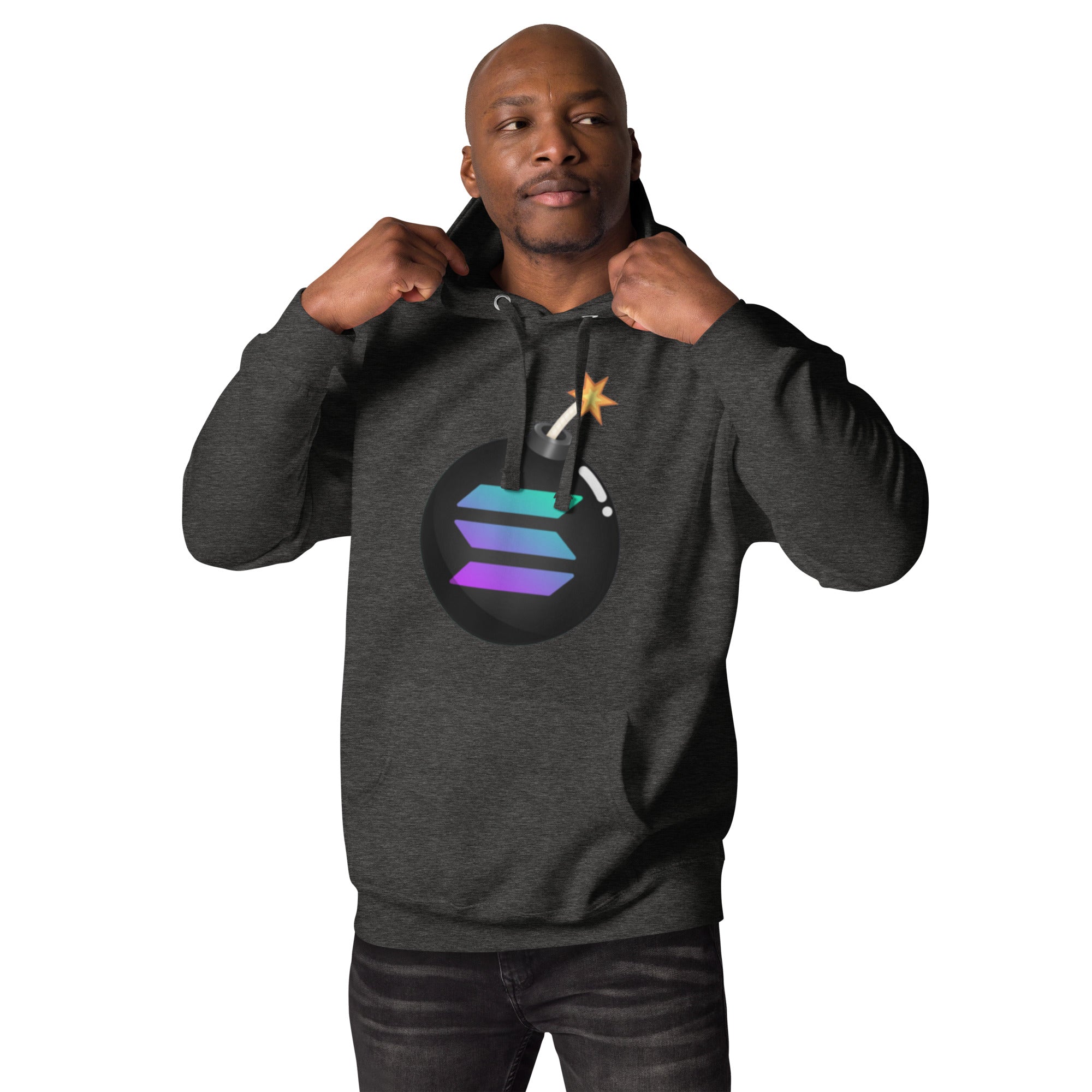 Solana Bomb Hoodie - Explosive Style for Crypto Fans, High-Quality Cotton Blend