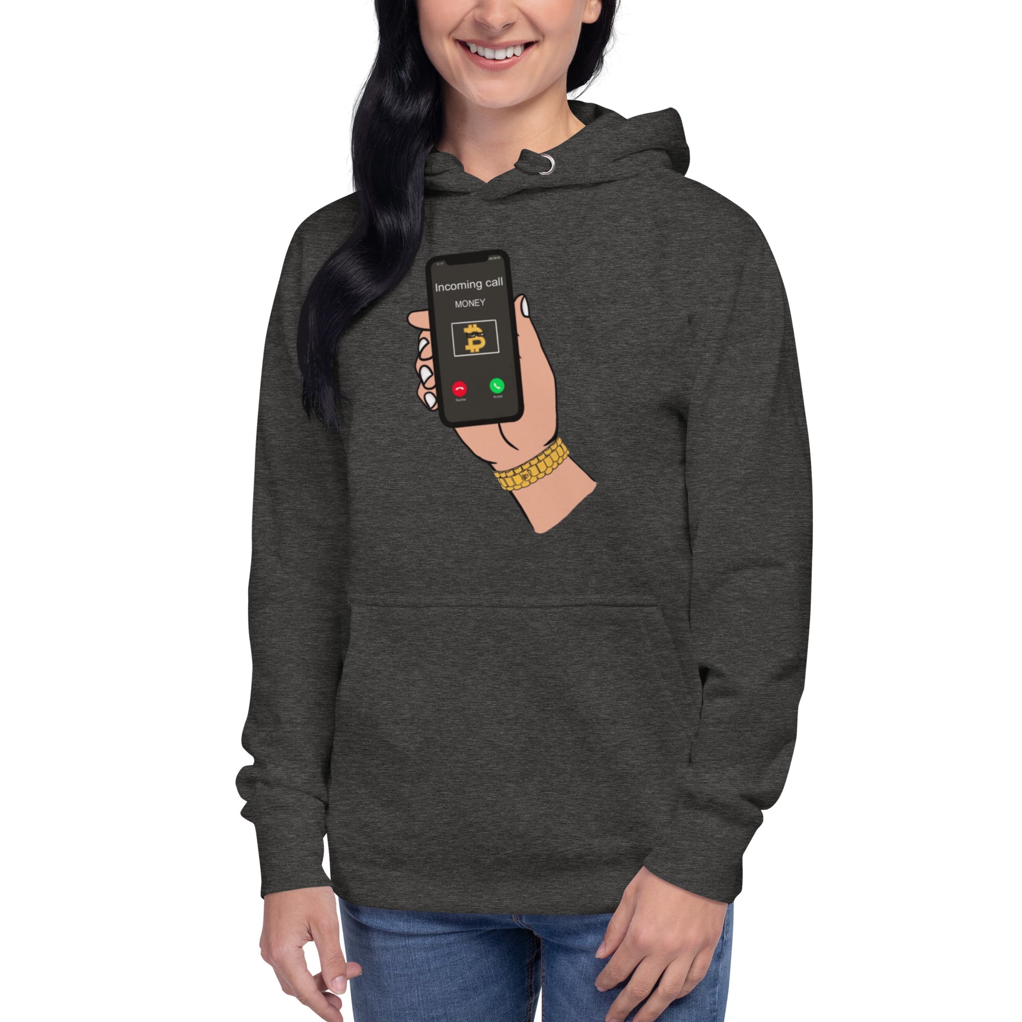 BITCOIN Is Calling Hoodie - BITCOIN Motivational Design, Premium Comfort BTC "I'M RICH BITCH"