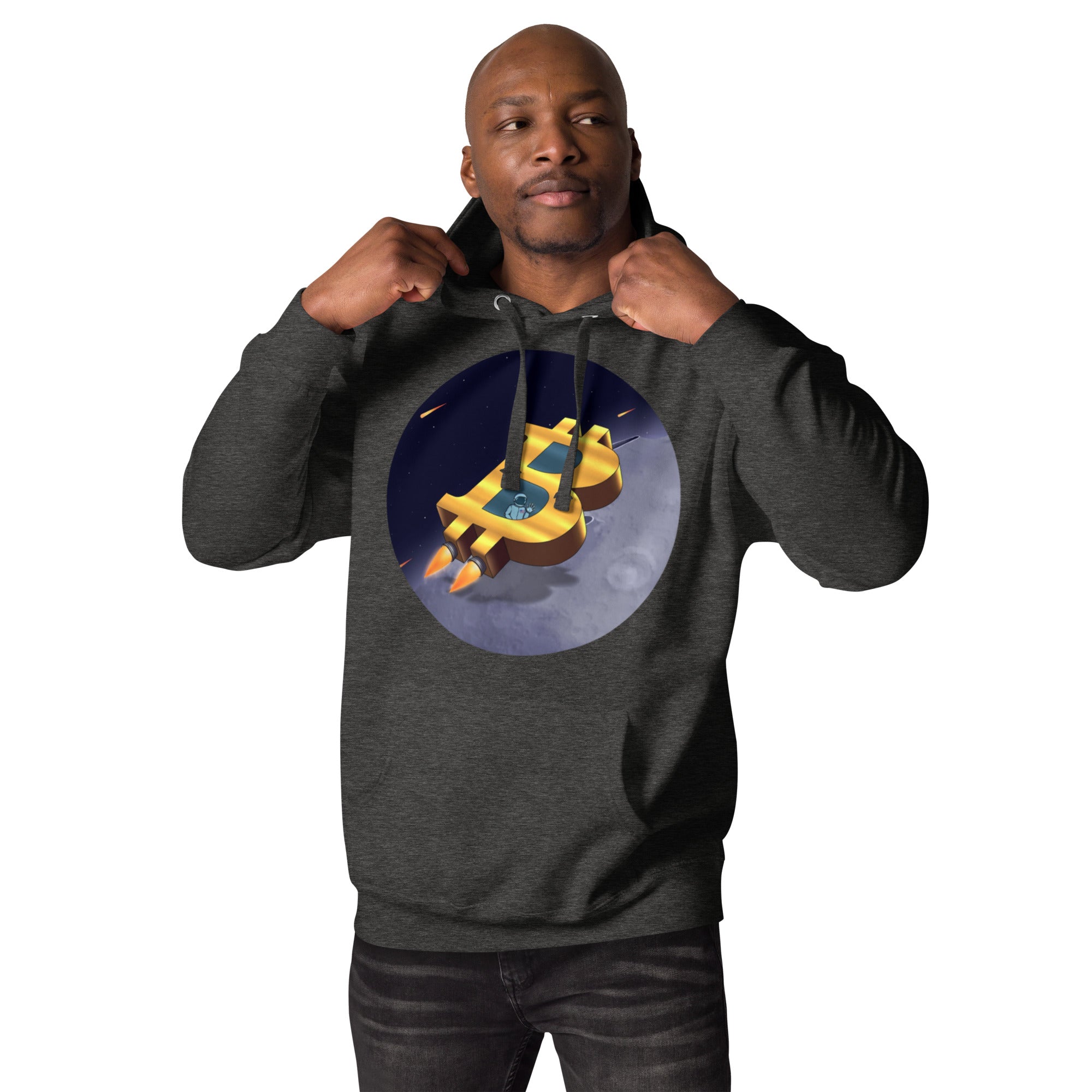 Bitcoin to Space Hoodie - Futuristic Design, Premium Comfort for BTC Fans BITCOIN ROCKET