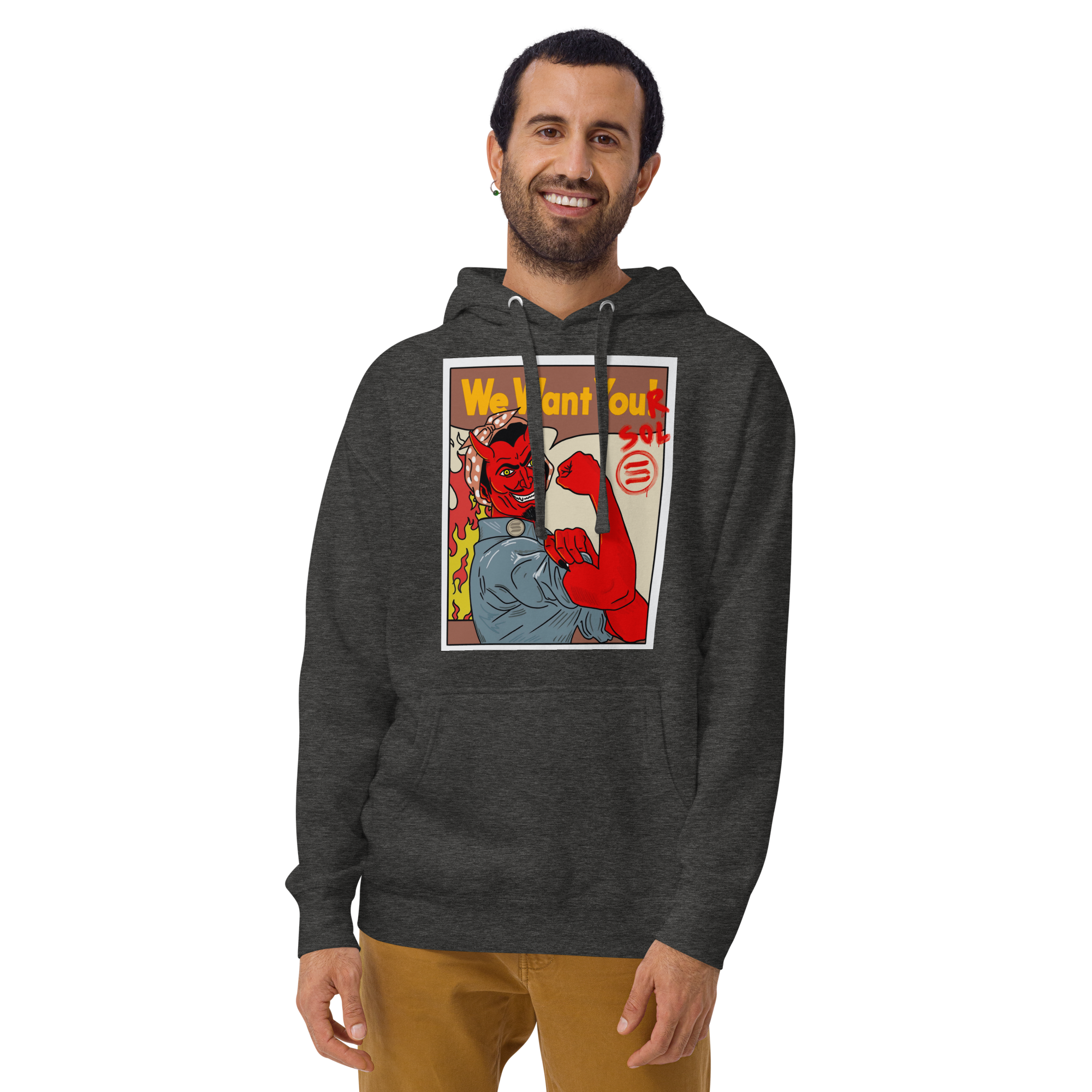 Solana SOL Propaganda Hoodie - 'We Want Your SOL' Design, Premium Comfort for Crypto Enthusiasts