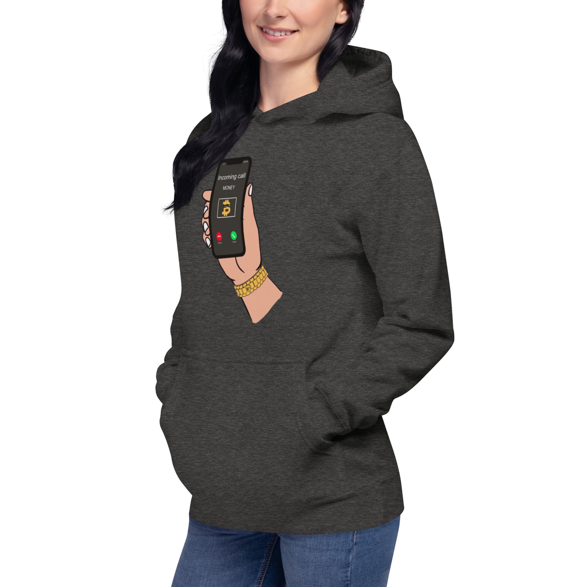 BITCOIN Is Calling Hoodie - BITCOIN Motivational Design, Premium Comfort BTC "I'M RICH BITCH"