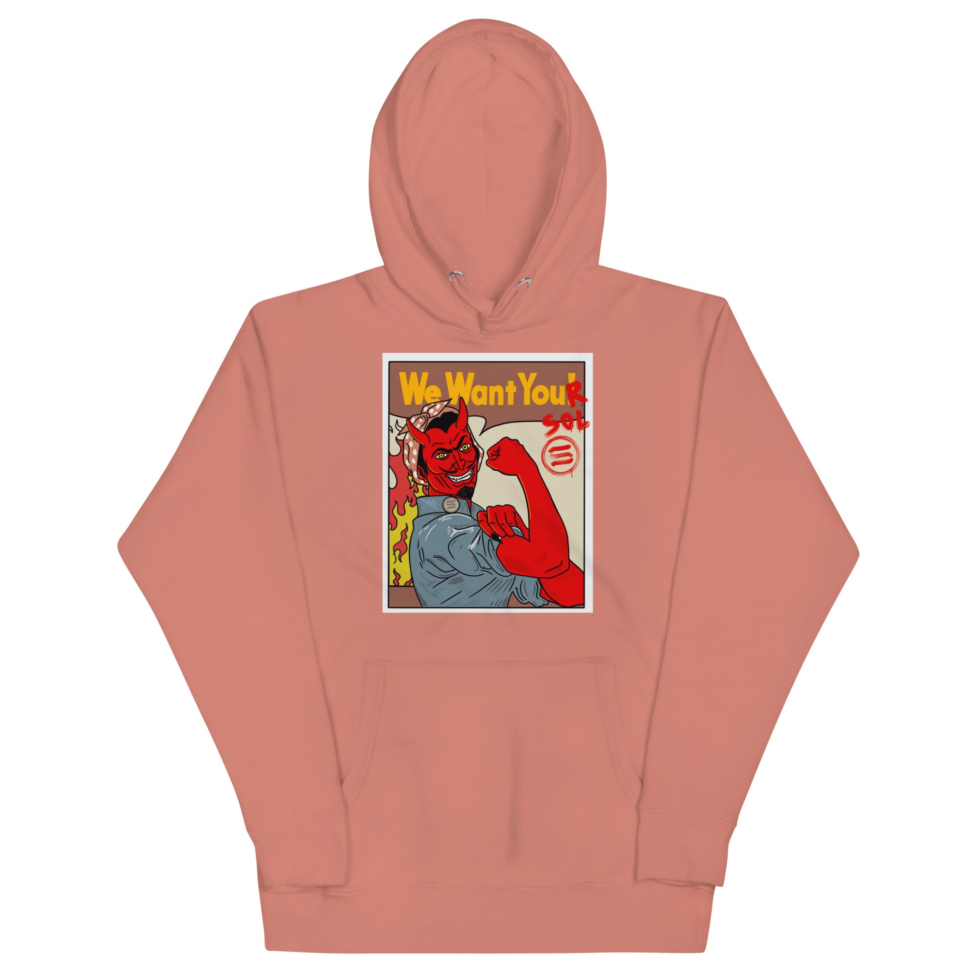 Solana SOL Propaganda Hoodie - 'We Want Your SOL' Design, Premium Comfort for Crypto Enthusiasts