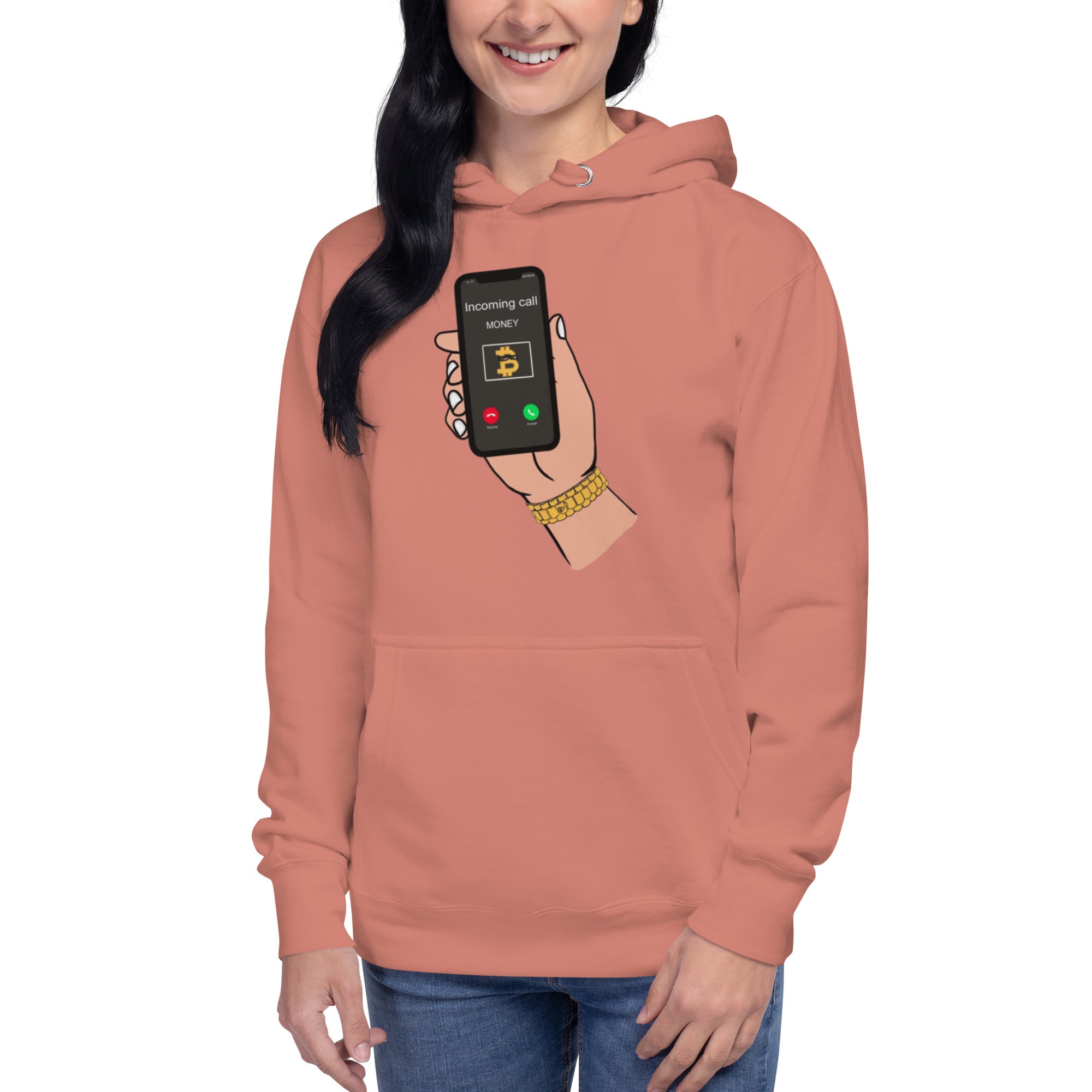 BITCOIN Is Calling Hoodie - BITCOIN Motivational Design, Premium Comfort BTC "I'M RICH BITCH"