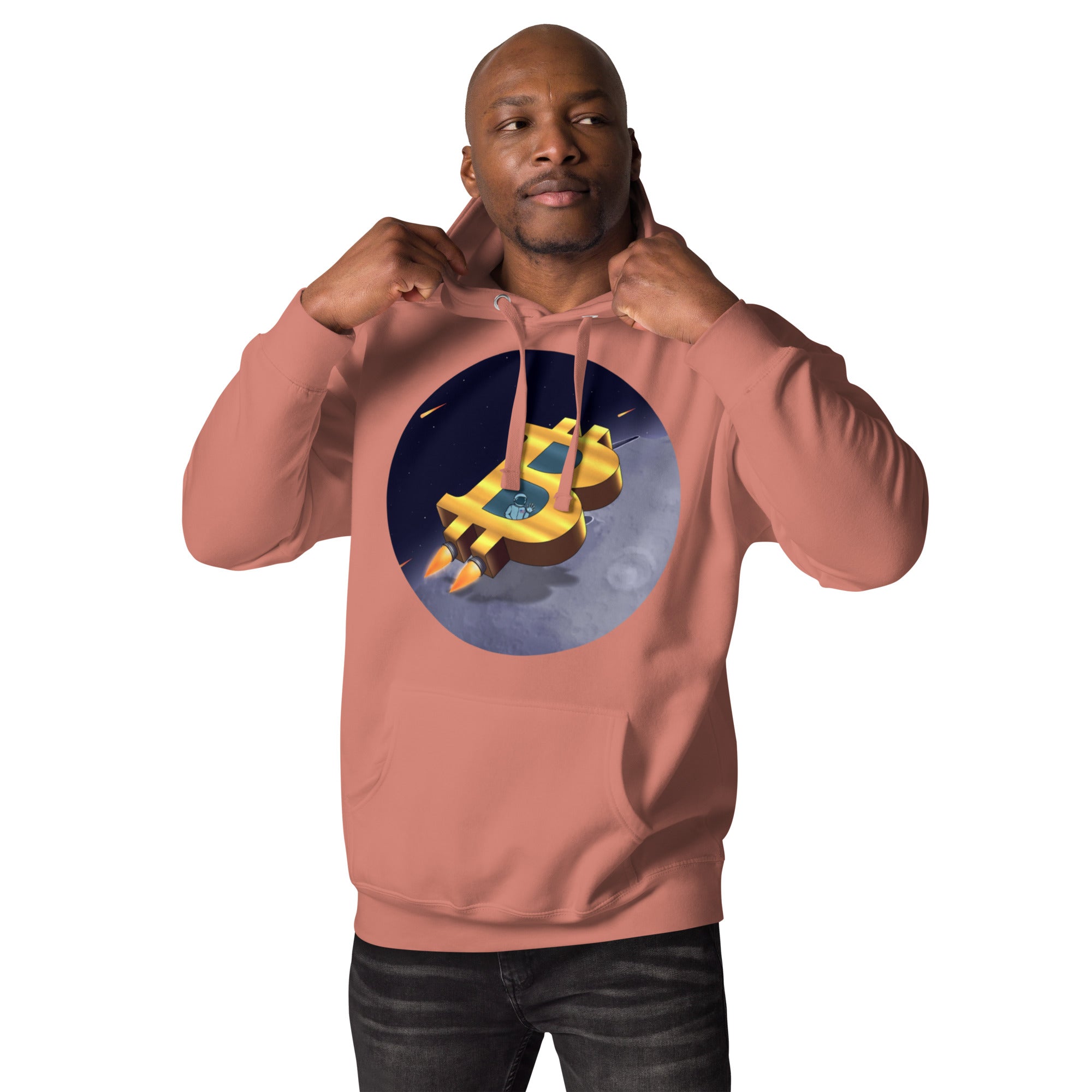 Bitcoin to Space Hoodie - Futuristic Design, Premium Comfort for BTC Fans BITCOIN ROCKET