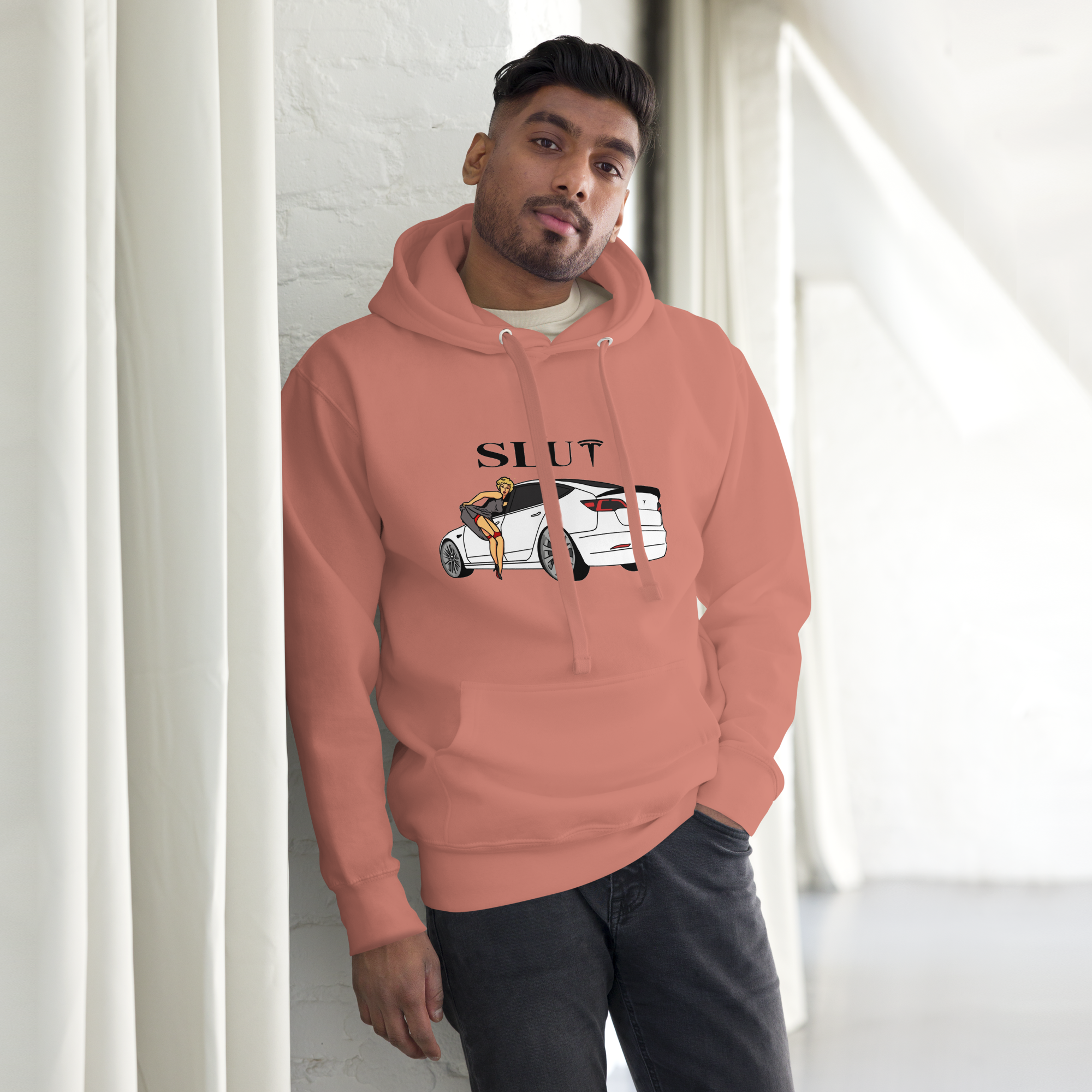 SLUT Tesla Hoodie - Bold Statement, S3XY Premium Comfort TESLA "EV" ELON MUSK CYBER TRUCK