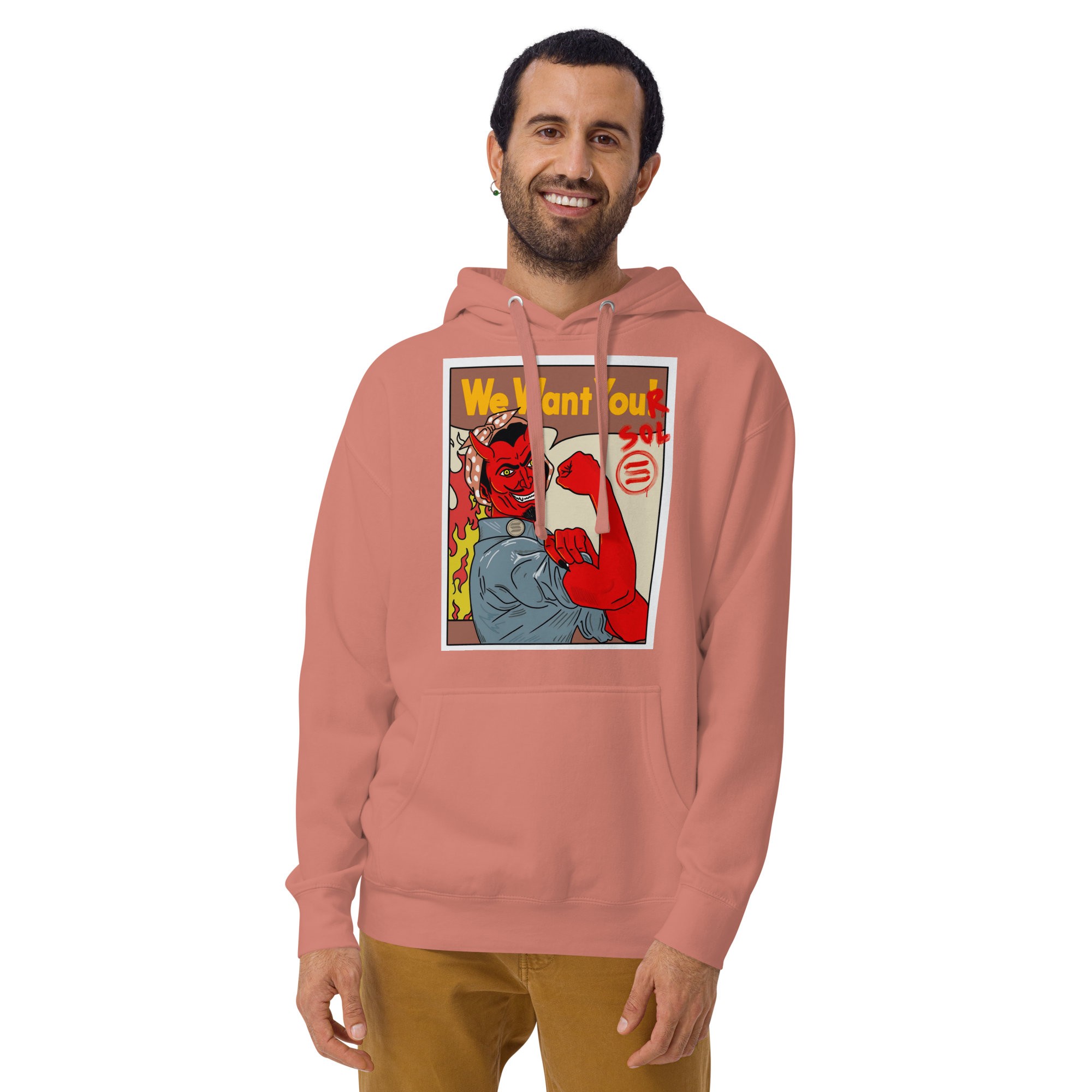 Solana SOL Propaganda Hoodie - 'We Want Your SOL' Design, Premium Comfort for Crypto Enthusiasts