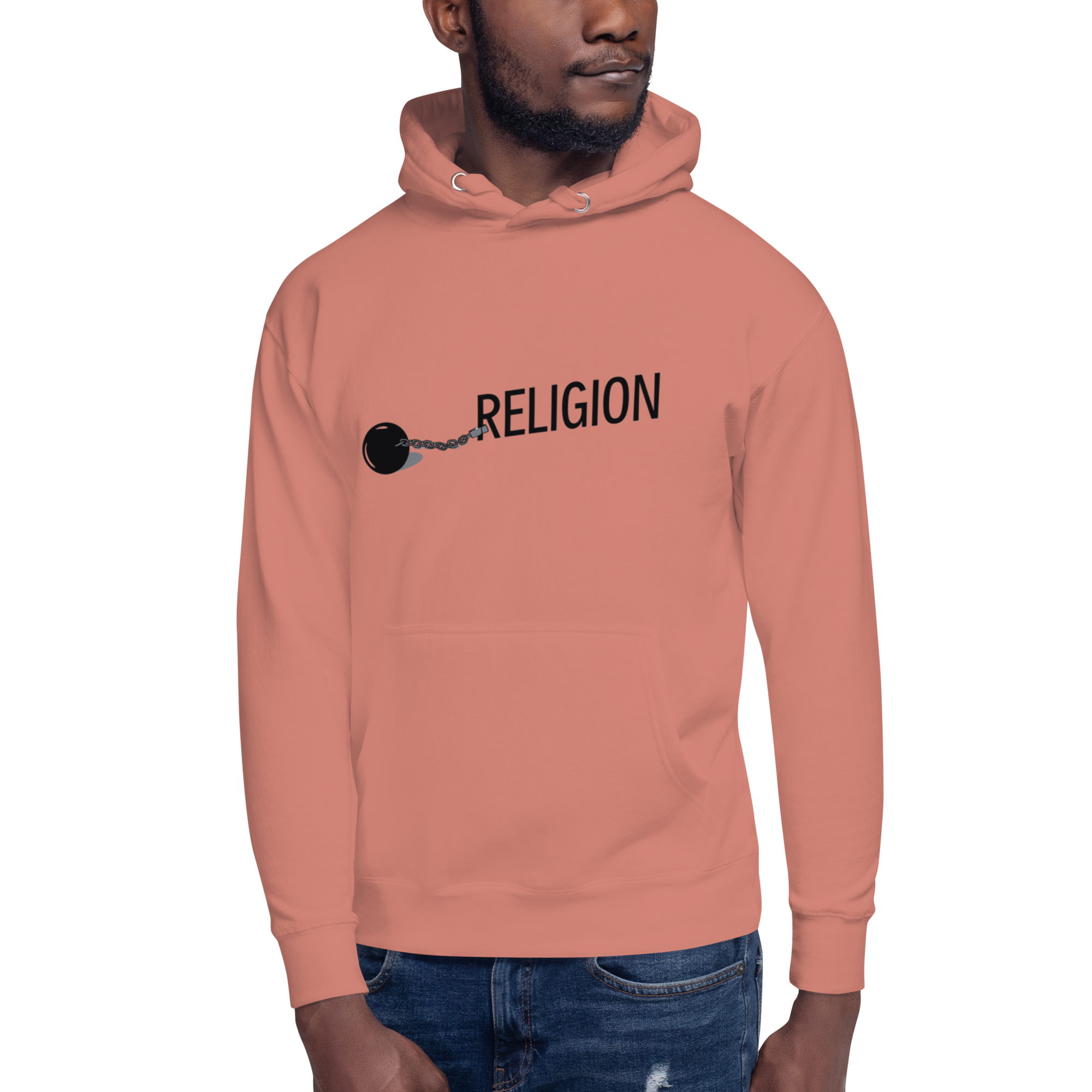 Chained Religion Hoodie - Symbolic Design, Premium Comfort RELIGION IS A SCAM HOODIE