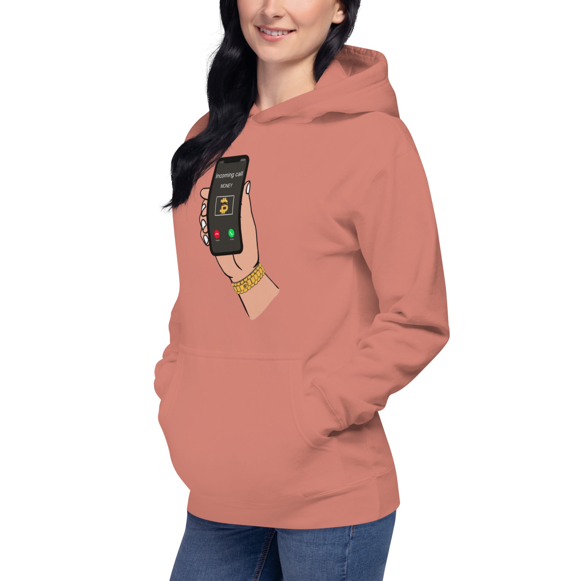 BITCOIN Is Calling Hoodie - BITCOIN Motivational Design, Premium Comfort BTC "I'M RICH BITCH"