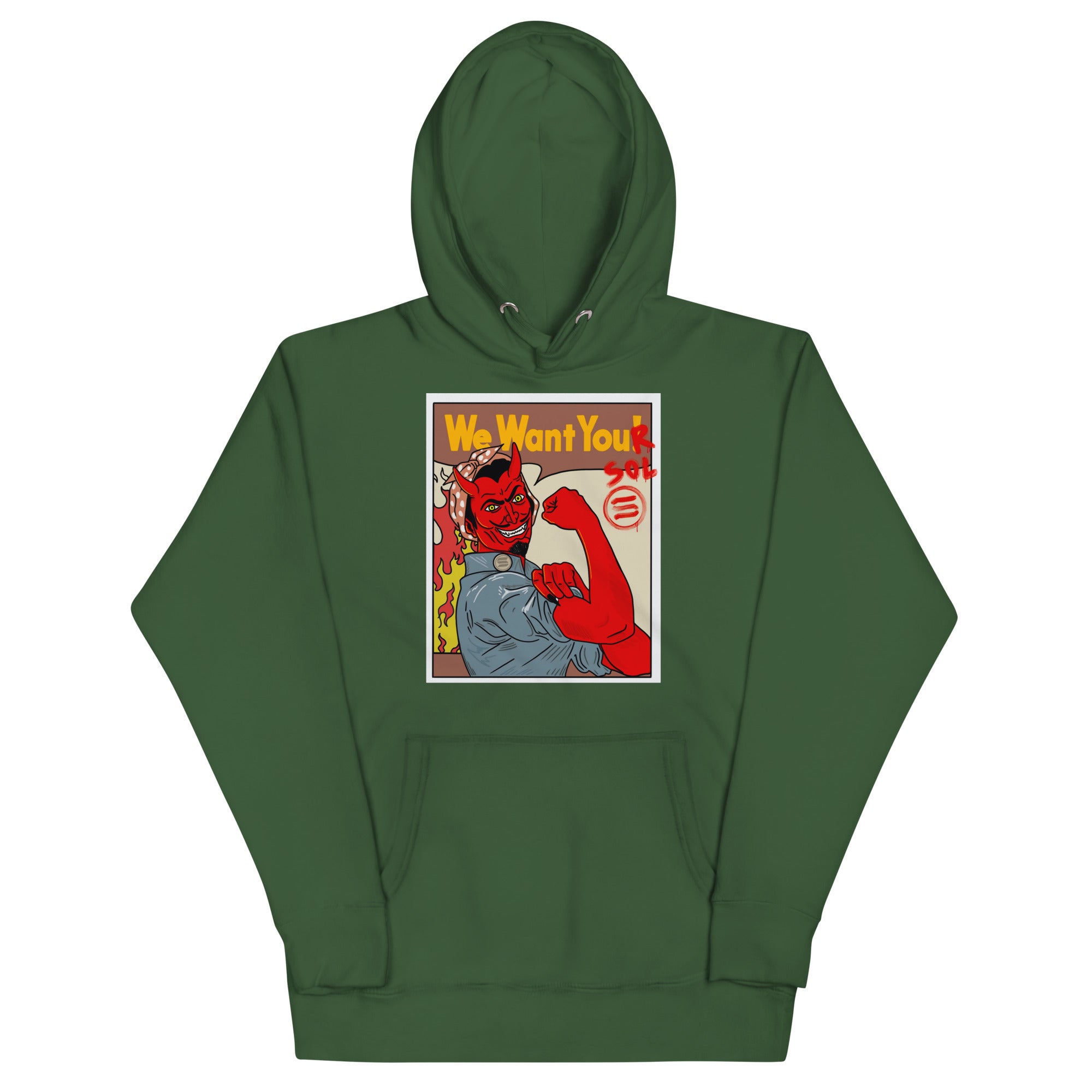 Solana SOL Propaganda Hoodie - 'We Want Your SOL' Design, Premium Comfort for Crypto Enthusiasts