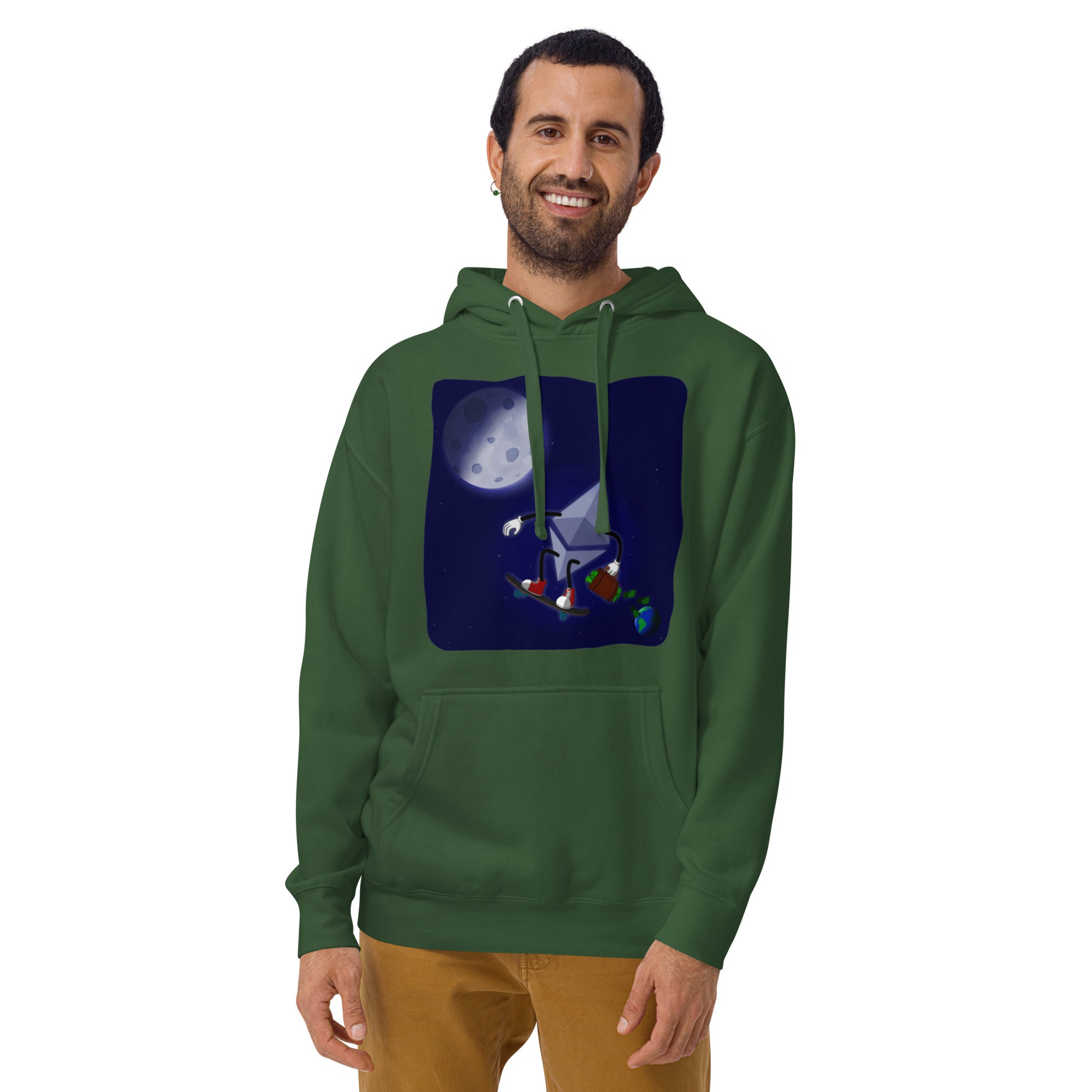 Ethereum to The Moon Hoodie-Ethereum Enthusiast Hoodie - Ultimate Comfort for ETH Fans, Premium Quality