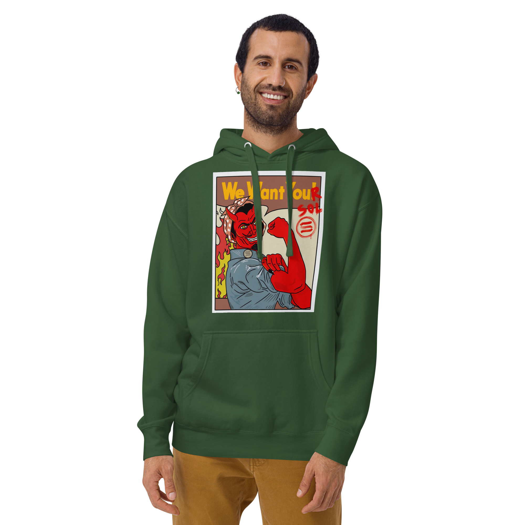 Solana SOL Propaganda Hoodie - 'We Want Your SOL' Design, Premium Comfort for Crypto Enthusiasts