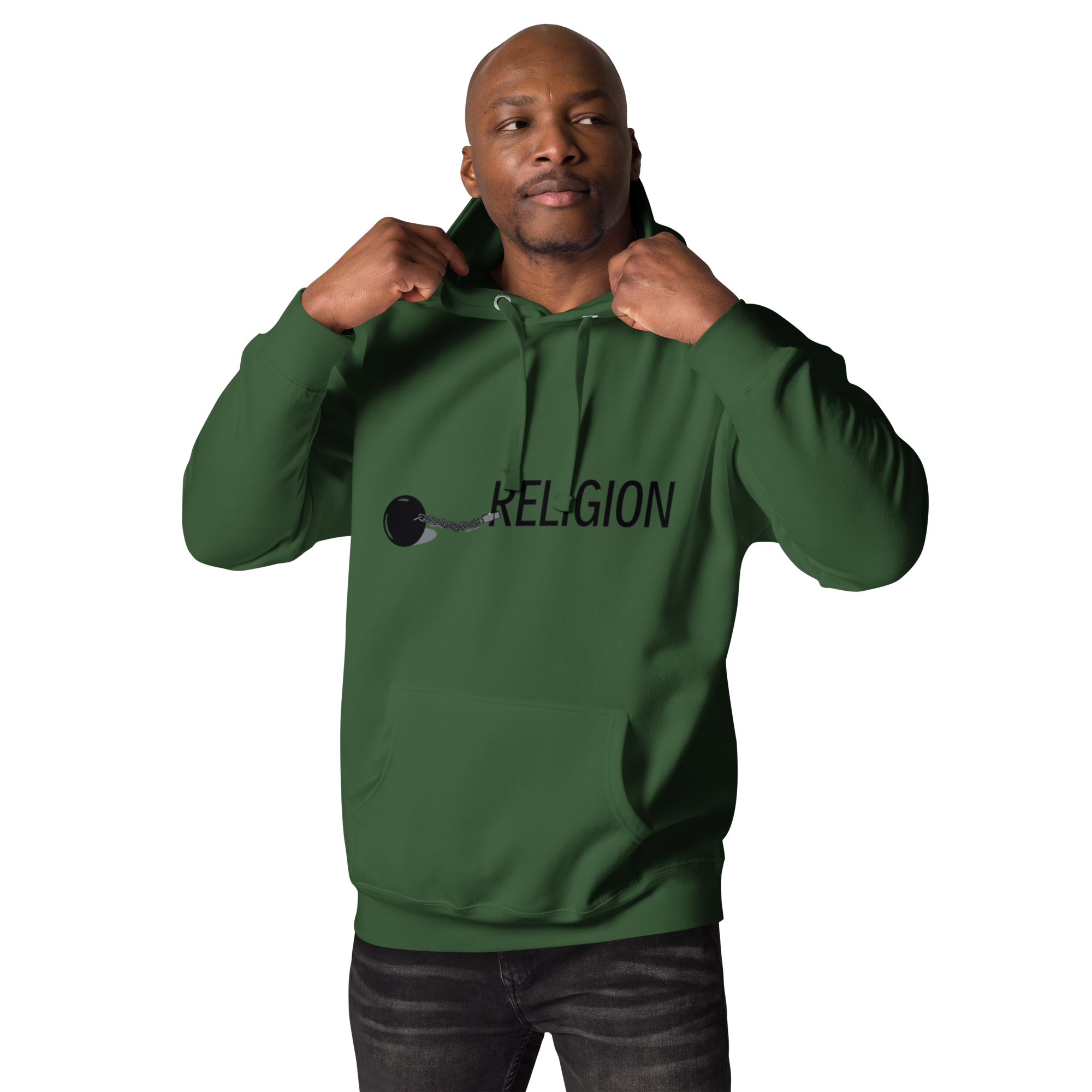 Chained Religion Hoodie - Symbolic Design, Premium Comfort RELIGION IS A SCAM HOODIE