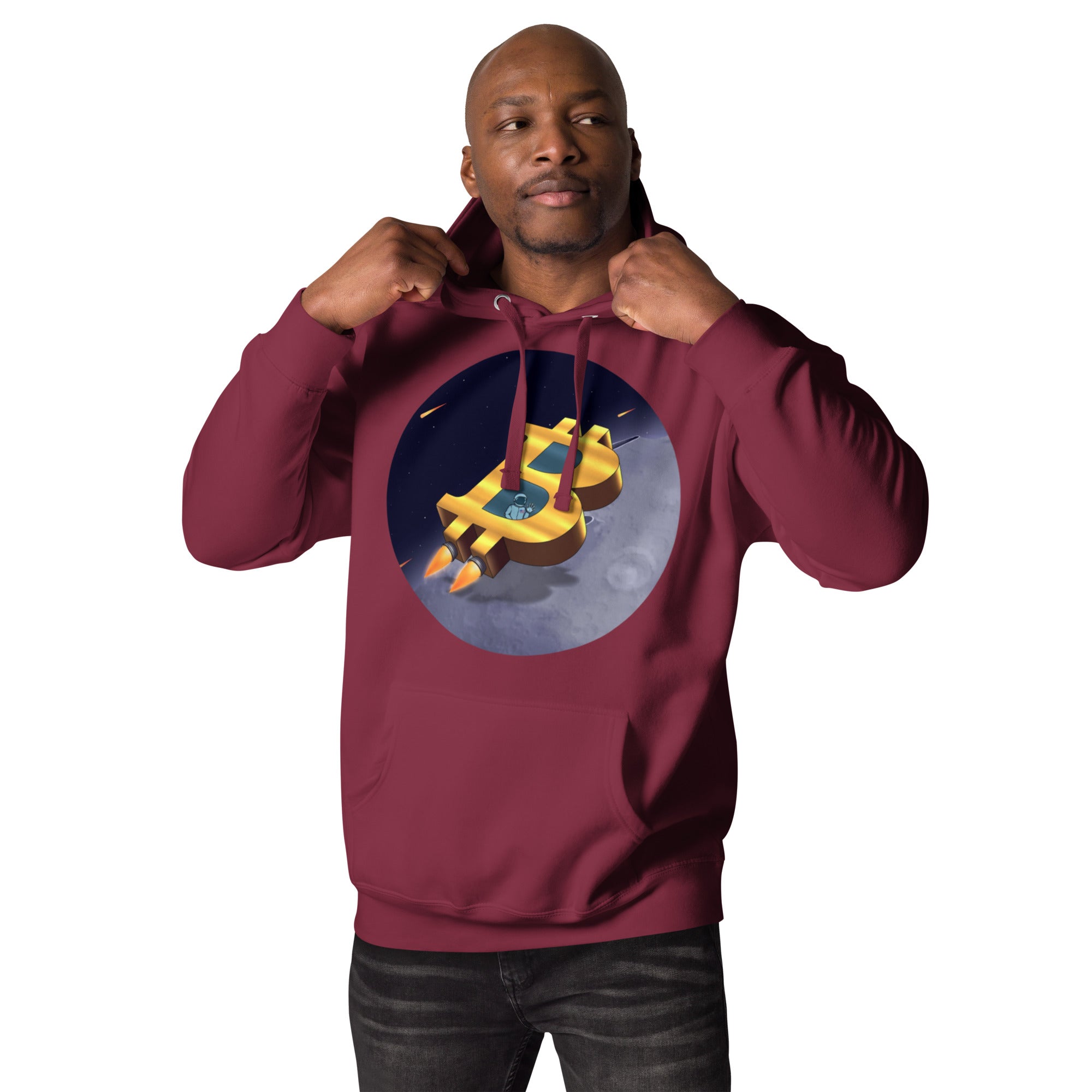 Bitcoin to Space Hoodie - Futuristic Design, Premium Comfort for BTC Fans BITCOIN ROCKET