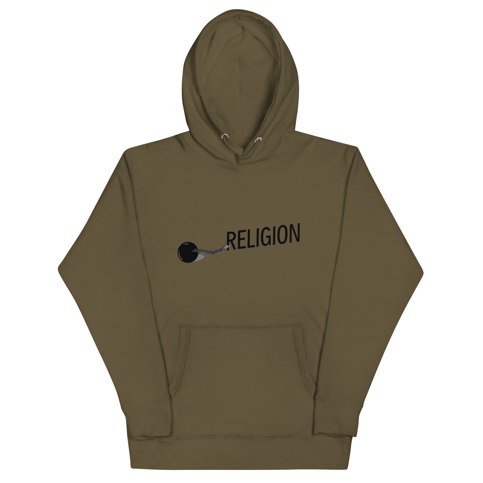 Chained Religion Hoodie - Symbolic Design, Premium Comfort RELIGION IS A SCAM HOODIE