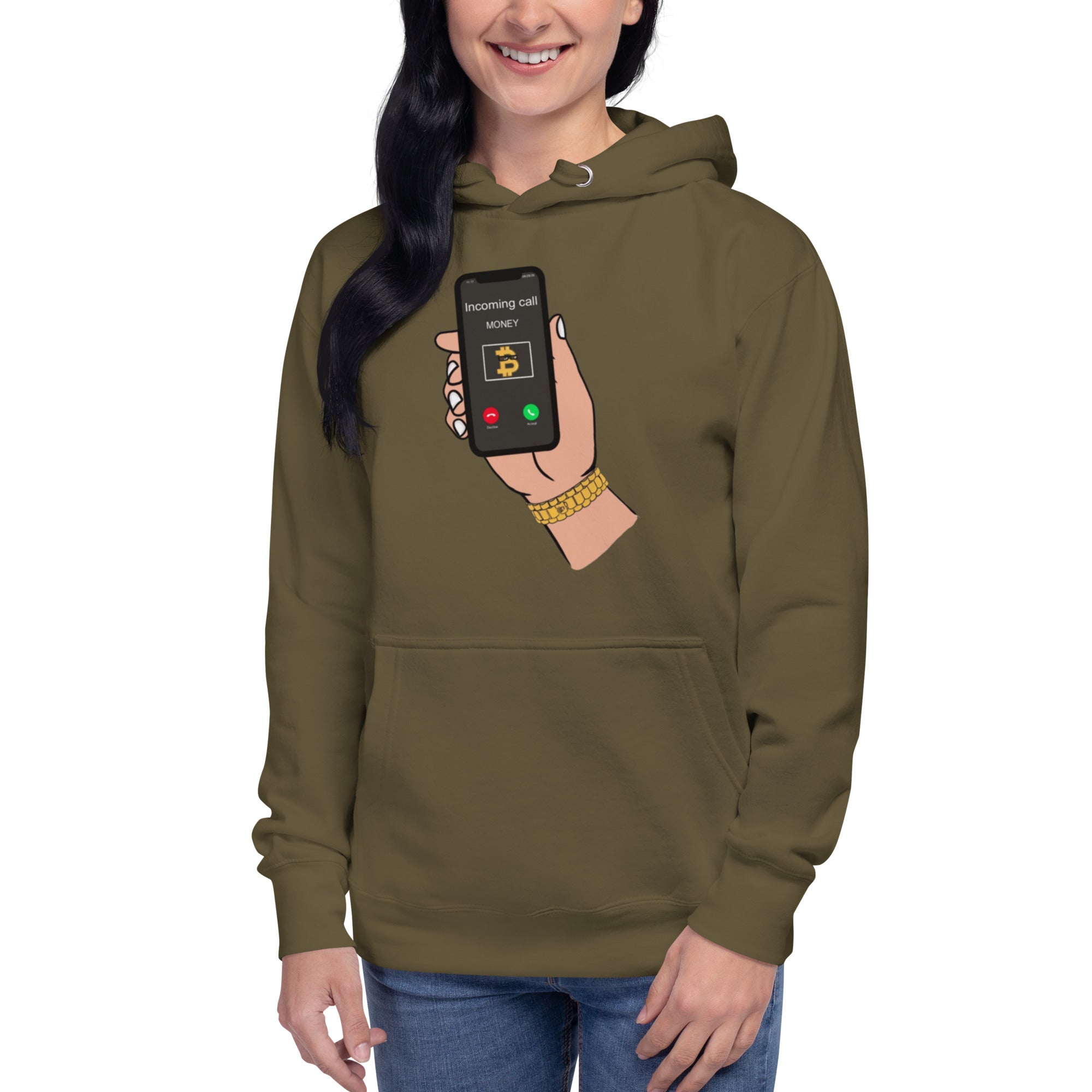 BITCOIN Is Calling Hoodie - BITCOIN Motivational Design, Premium Comfort BTC "I'M RICH BITCH"