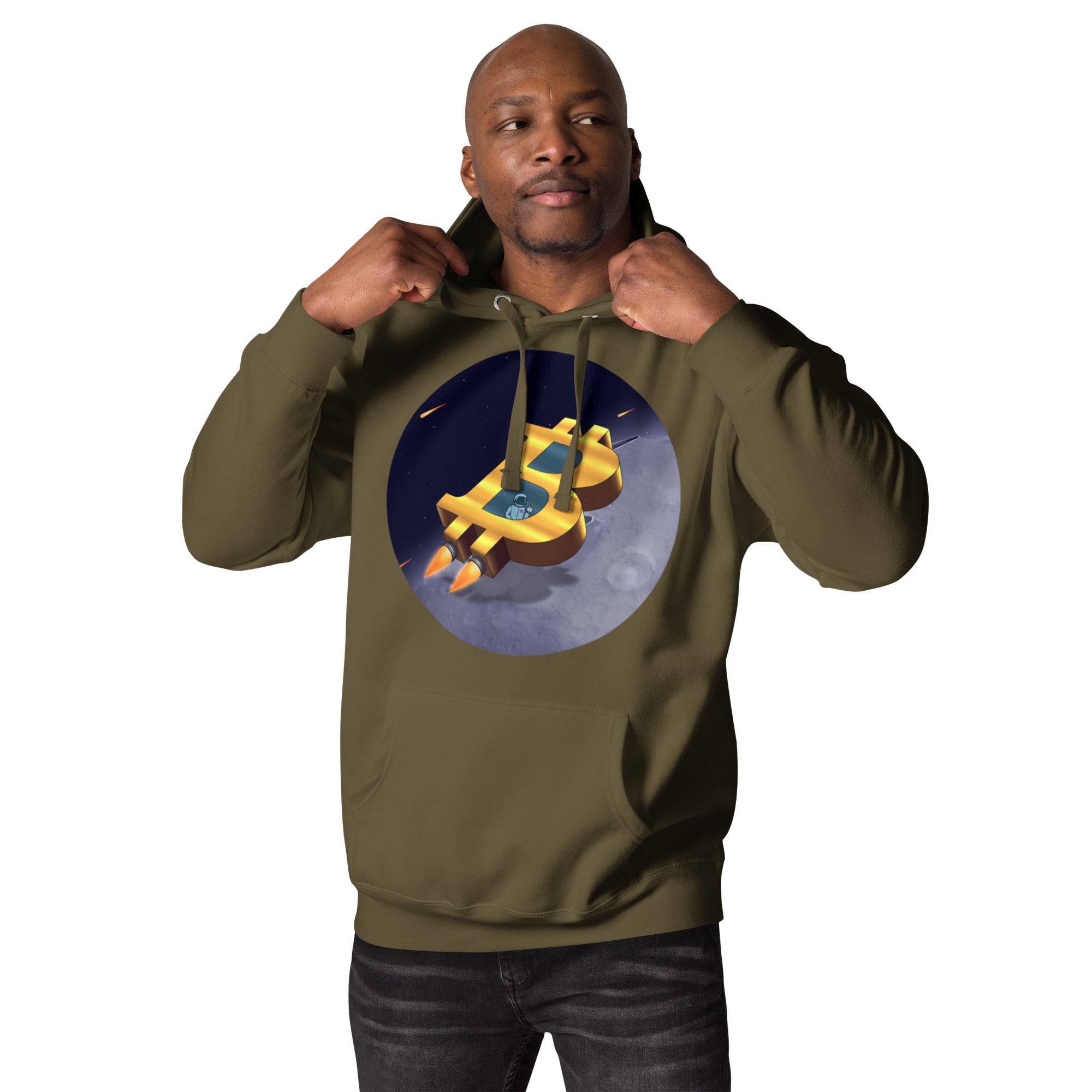 Bitcoin to Space Hoodie - Futuristic Design, Premium Comfort for BTC Fans BITCOIN ROCKET