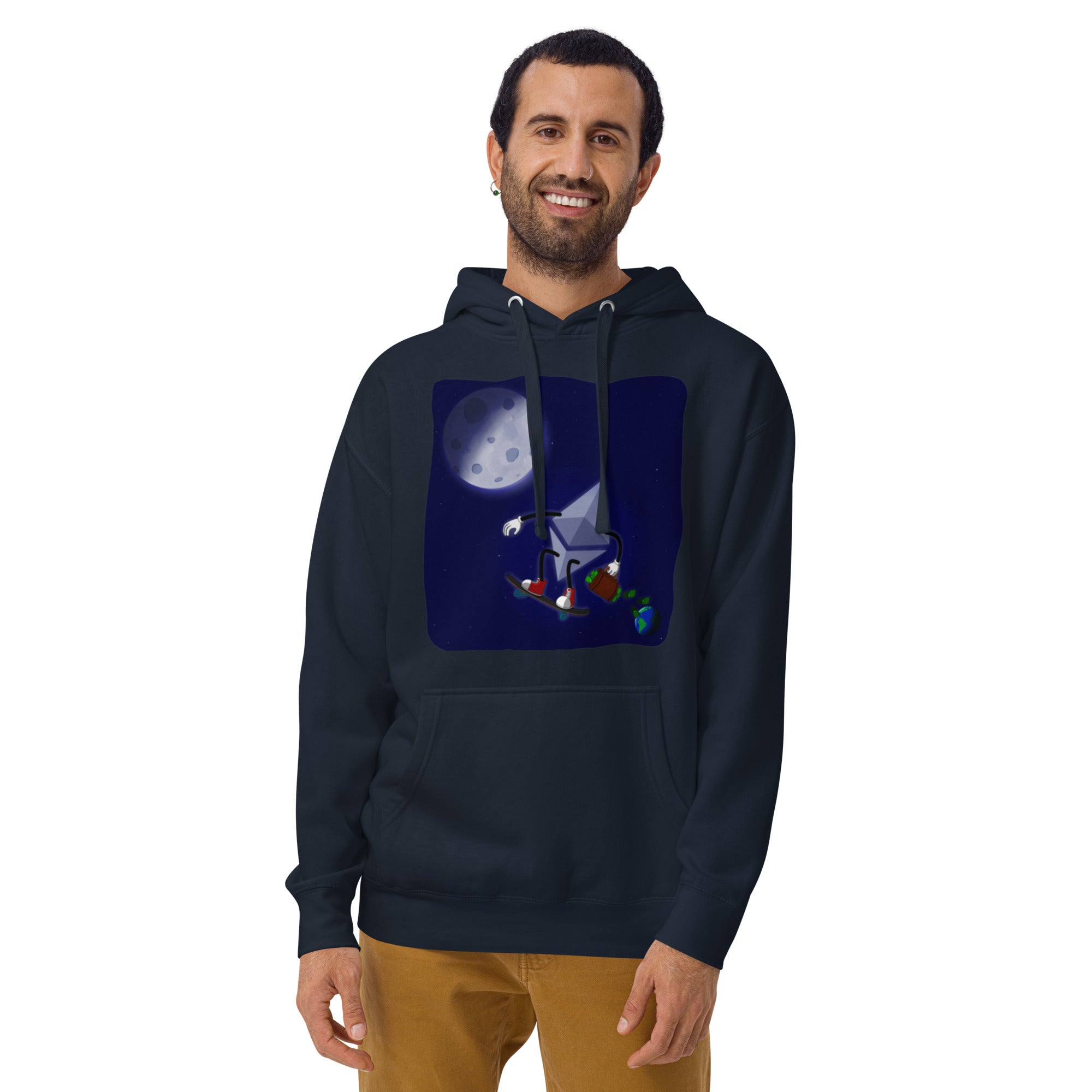 Ethereum to The Moon Hoodie-Ethereum Enthusiast Hoodie - Ultimate Comfort for ETH Fans, Premium Quality