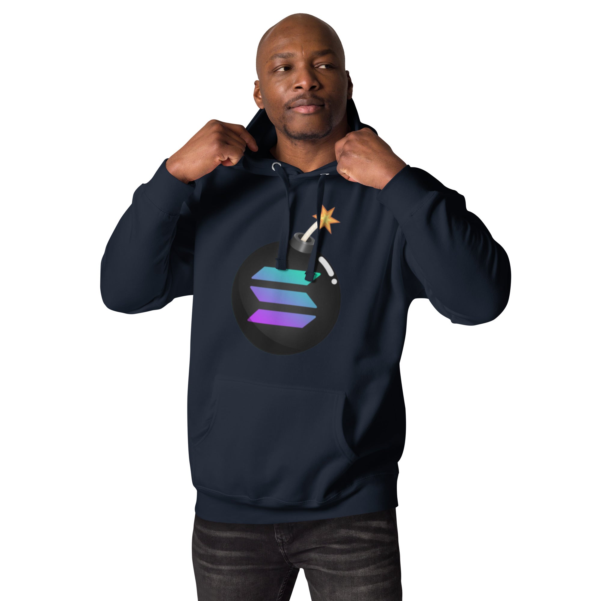 Solana Bomb Hoodie - Explosive Style for Crypto Fans, High-Quality Cotton Blend