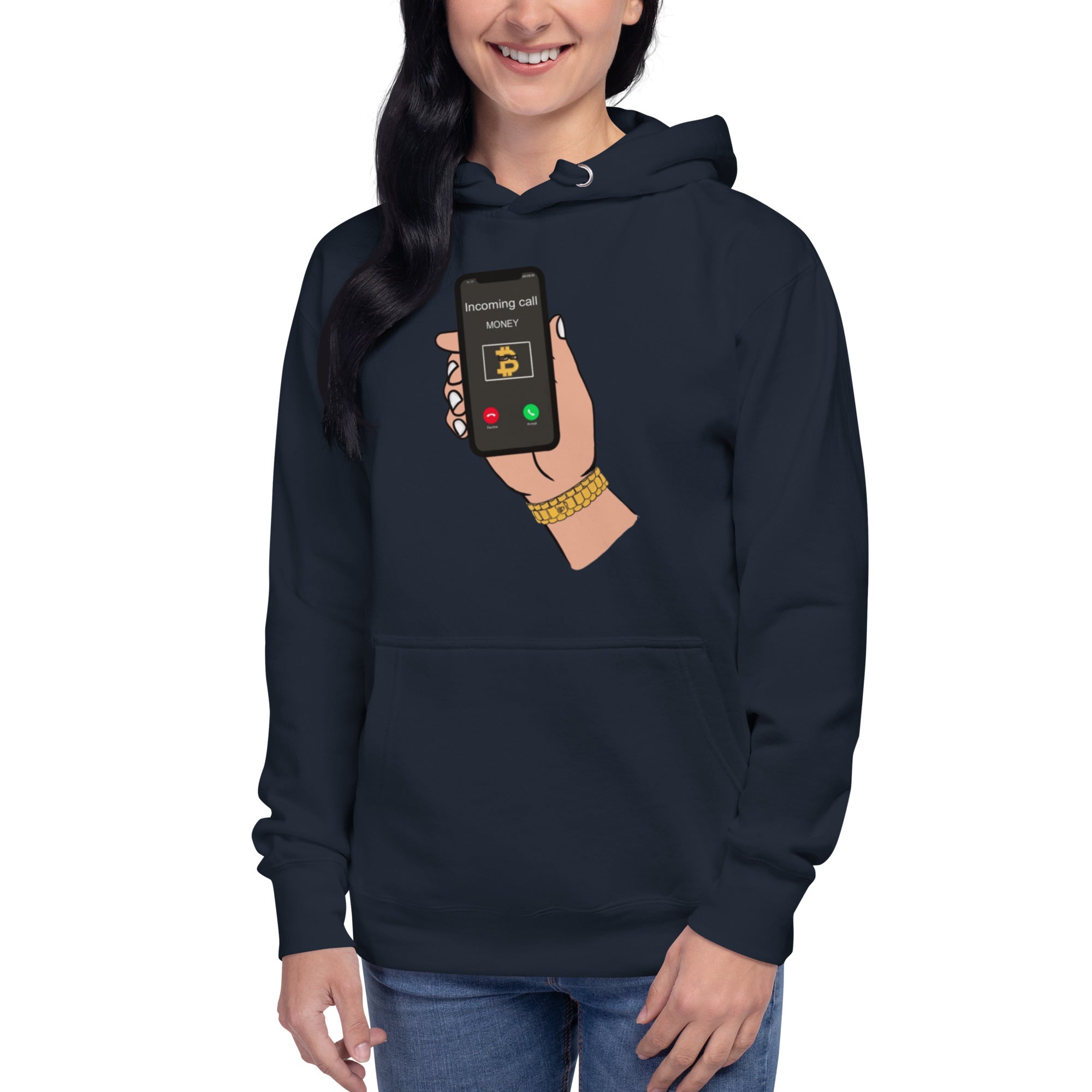 BITCOIN Is Calling Hoodie - BITCOIN Motivational Design, Premium Comfort BTC "I'M RICH BITCH"