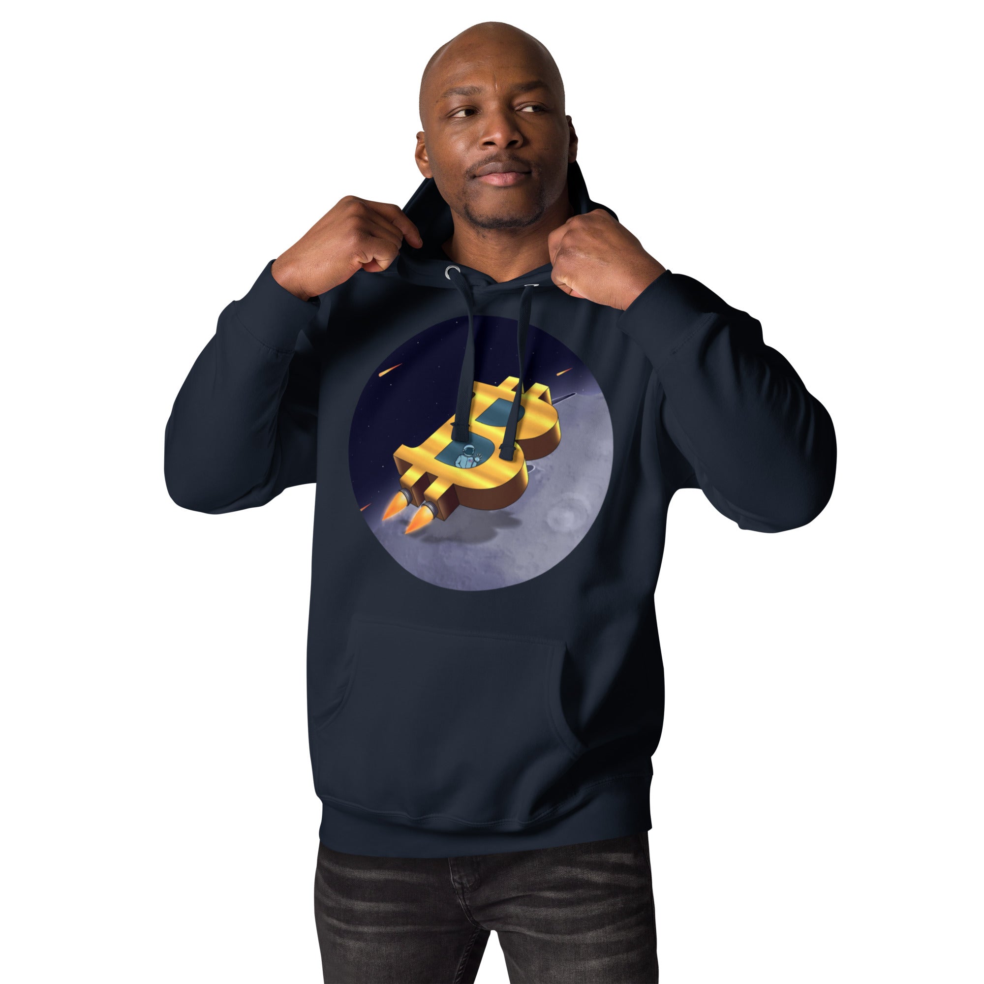 Bitcoin to Space Hoodie - Futuristic Design, Premium Comfort for BTC Fans BITCOIN ROCKET