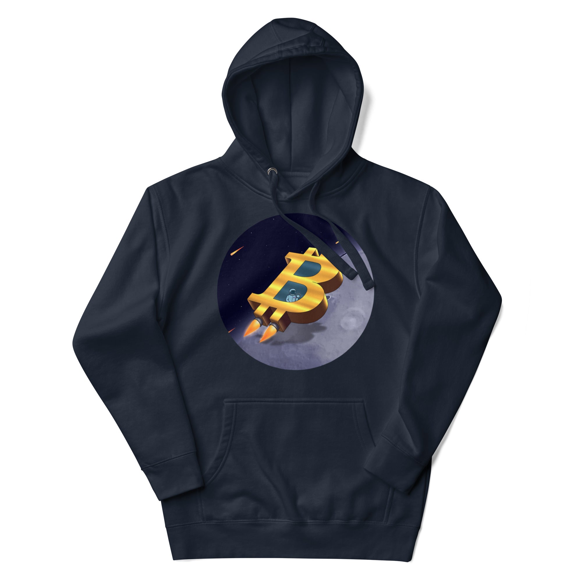 Bitcoin to Space Hoodie - Futuristic Design, Premium Comfort for BTC Fans BITCOIN ROCKET