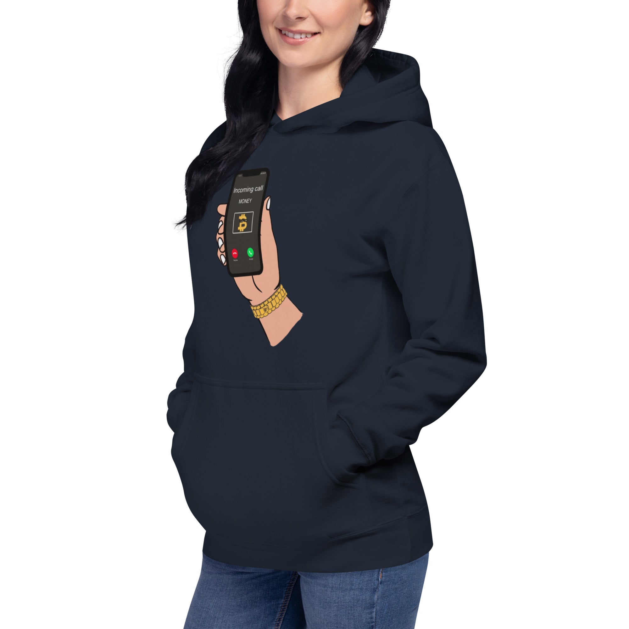 BITCOIN Is Calling Hoodie - BITCOIN Motivational Design, Premium Comfort BTC "I'M RICH BITCH"