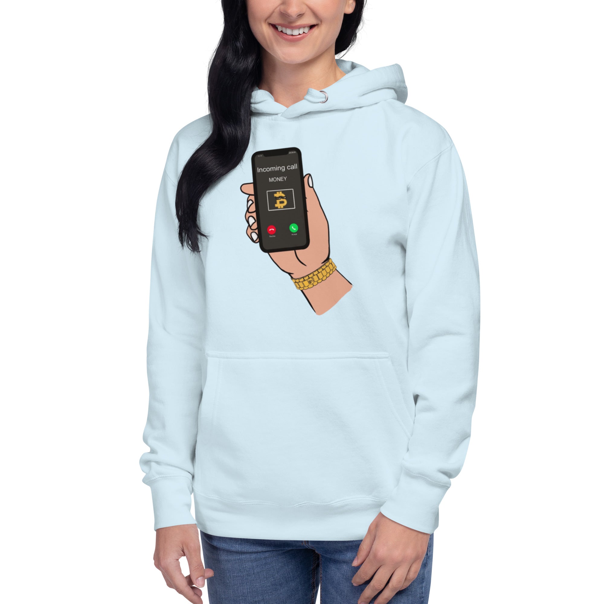 BITCOIN Is Calling Hoodie - BITCOIN Motivational Design, Premium Comfort BTC "I'M RICH BITCH"