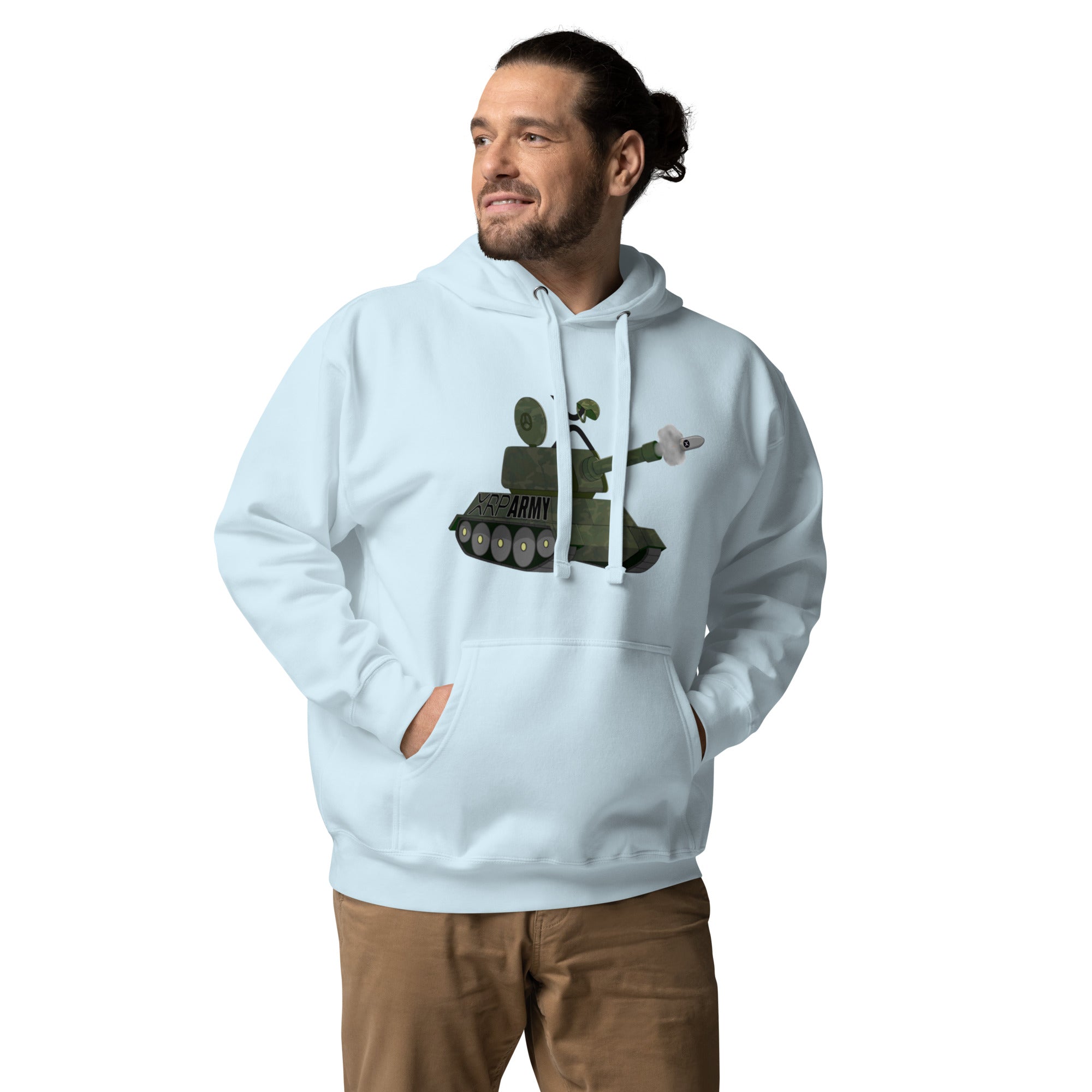 XRP Army RIPPLE Tank Hoodie - Robust Crypto Militia Design, Premium Cotton Blend