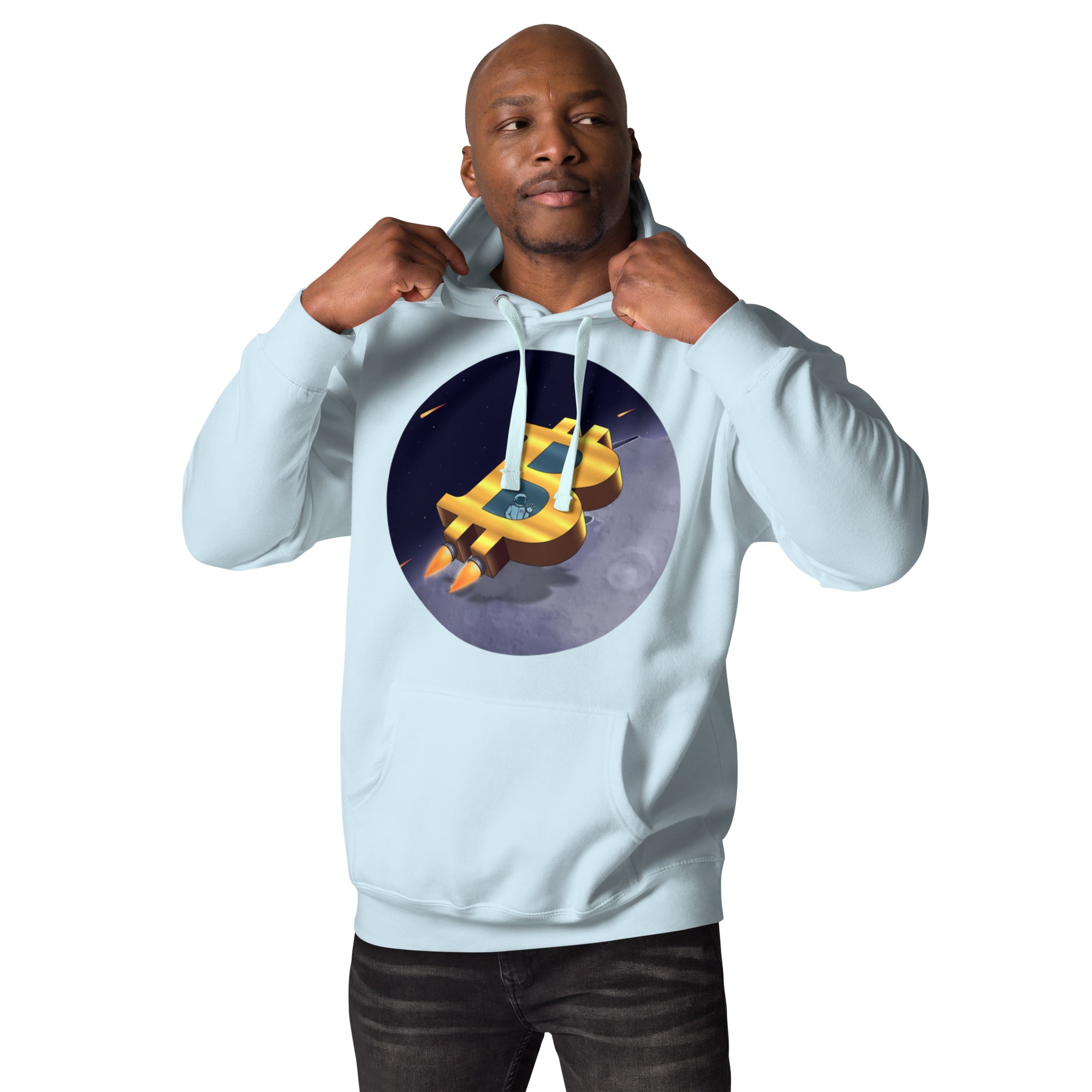 Bitcoin to Space Hoodie - Futuristic Design, Premium Comfort for BTC Fans BITCOIN ROCKET