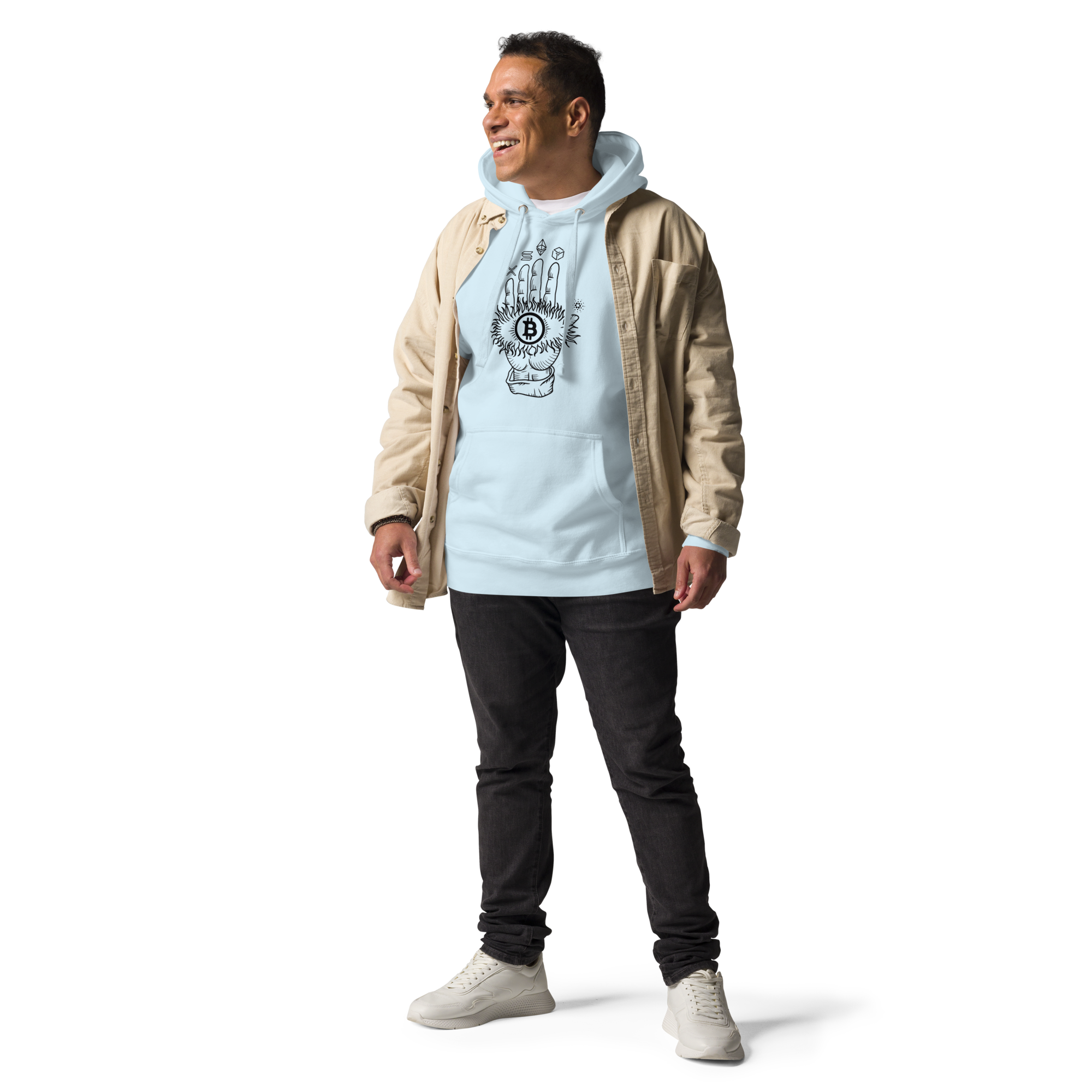 Bitcoin Hamsa Hoodie - Protective Design, Premium Comfort for BTC Fans BTC, SOL, XRP, ETH, GALA, ADA HOODIE