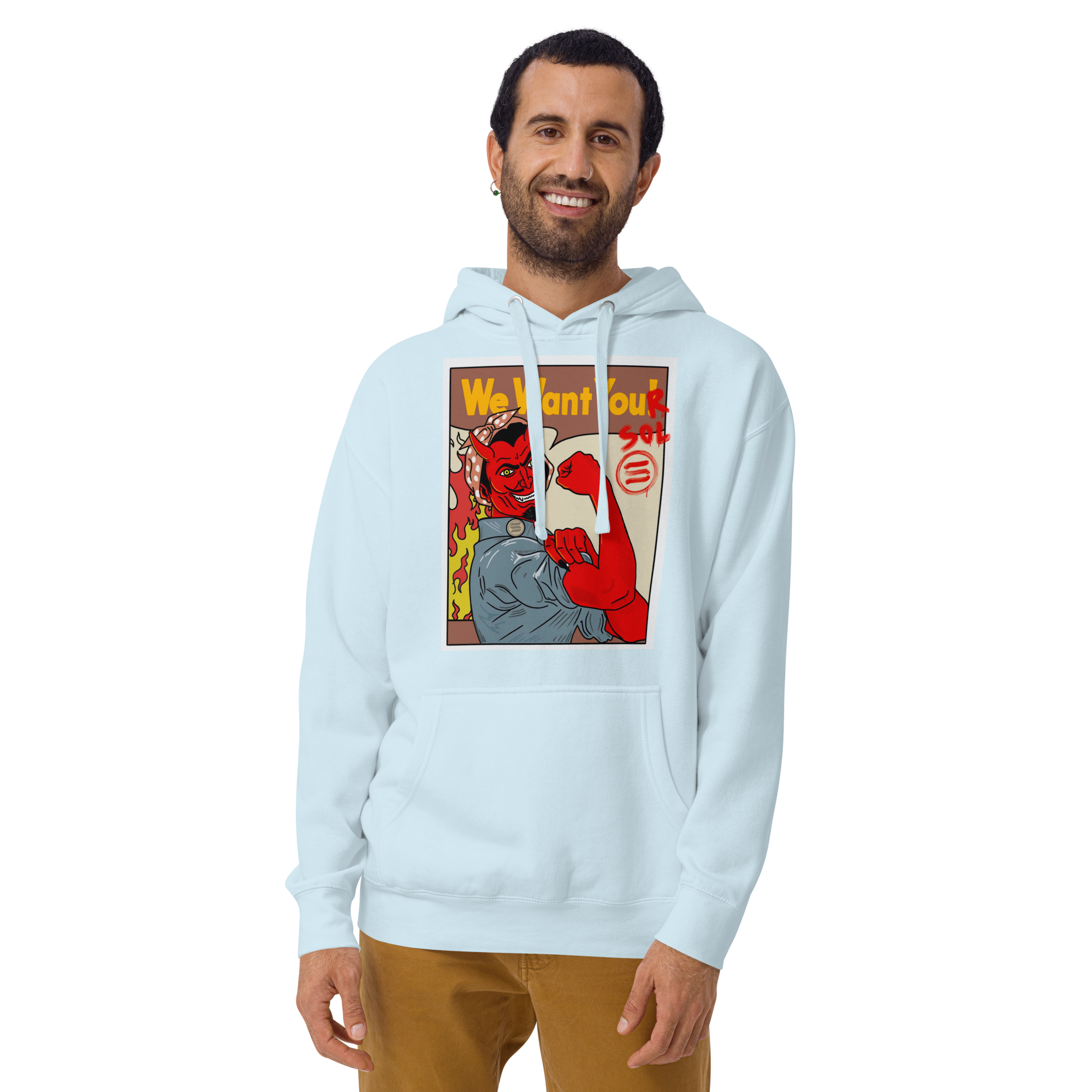 Solana SOL Propaganda Hoodie - 'We Want Your SOL' Design, Premium Comfort for Crypto Enthusiasts