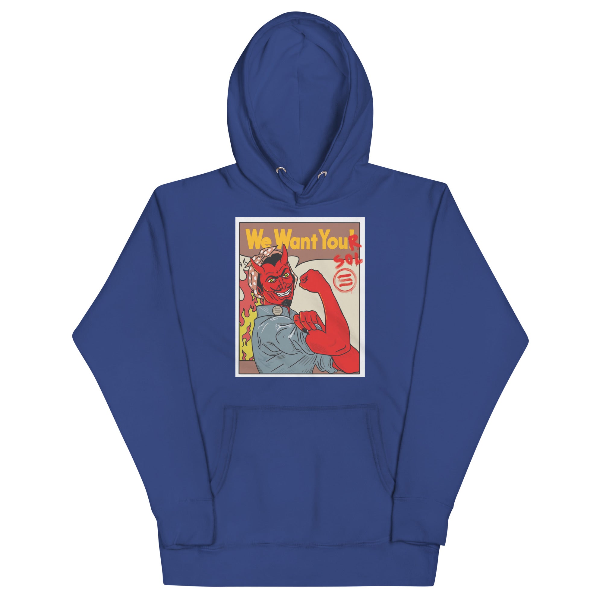 Solana SOL Propaganda Hoodie - 'We Want Your SOL' Design, Premium Comfort for Crypto Enthusiasts