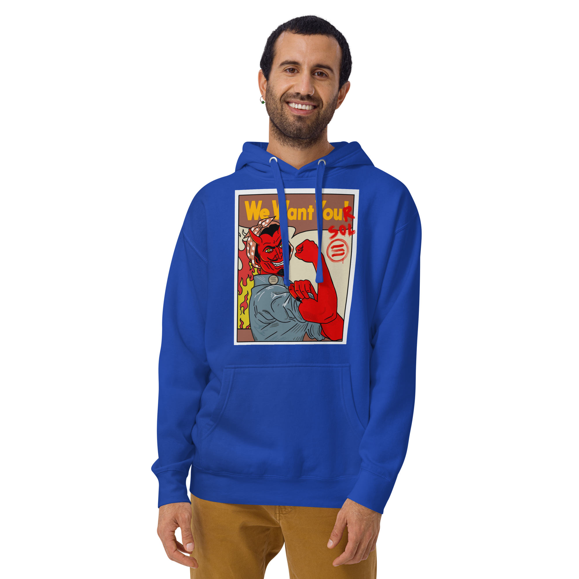 Solana SOL Propaganda Hoodie - 'We Want Your SOL' Design, Premium Comfort for Crypto Enthusiasts