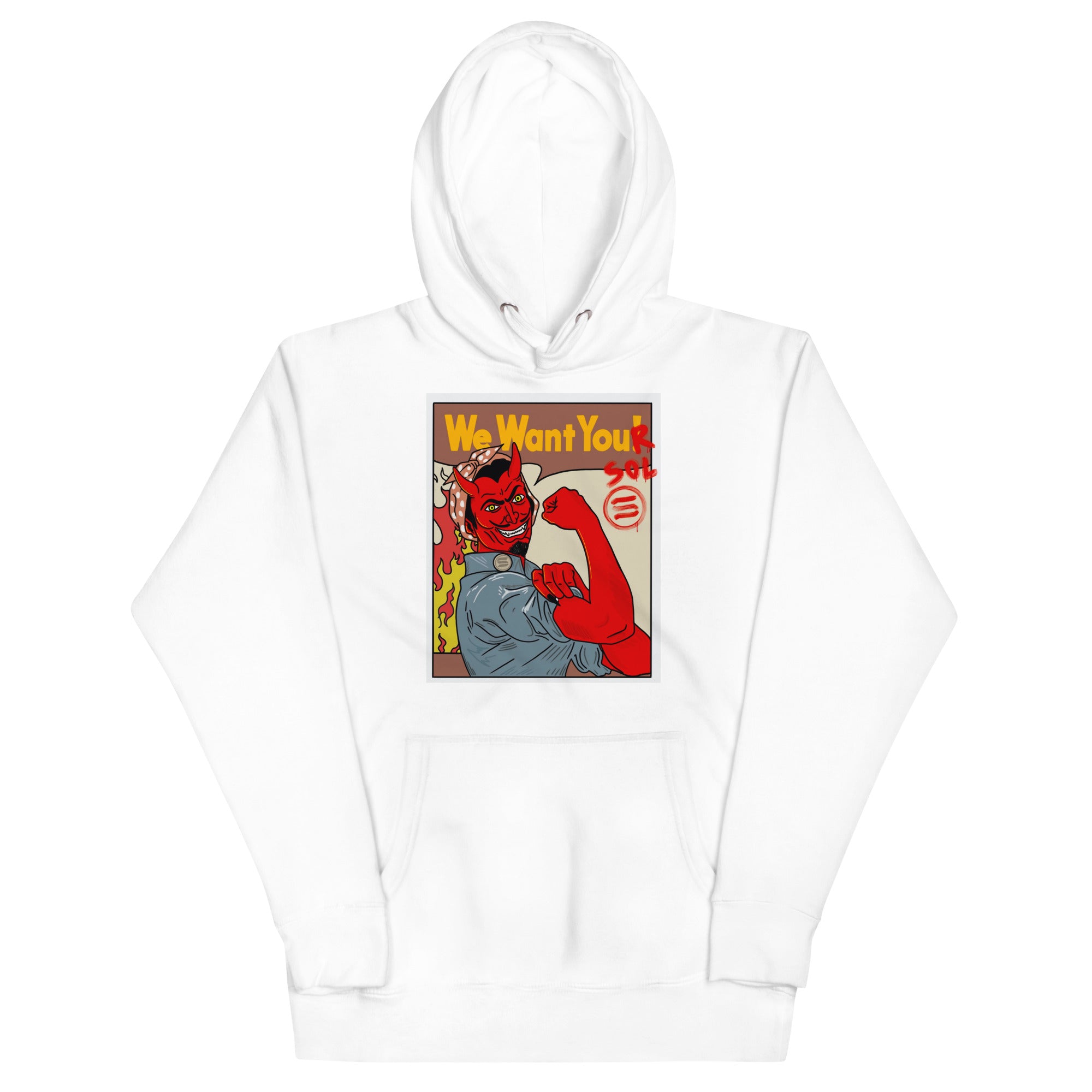 Solana SOL Propaganda Hoodie - 'We Want Your SOL' Design, Premium Comfort for Crypto Enthusiasts