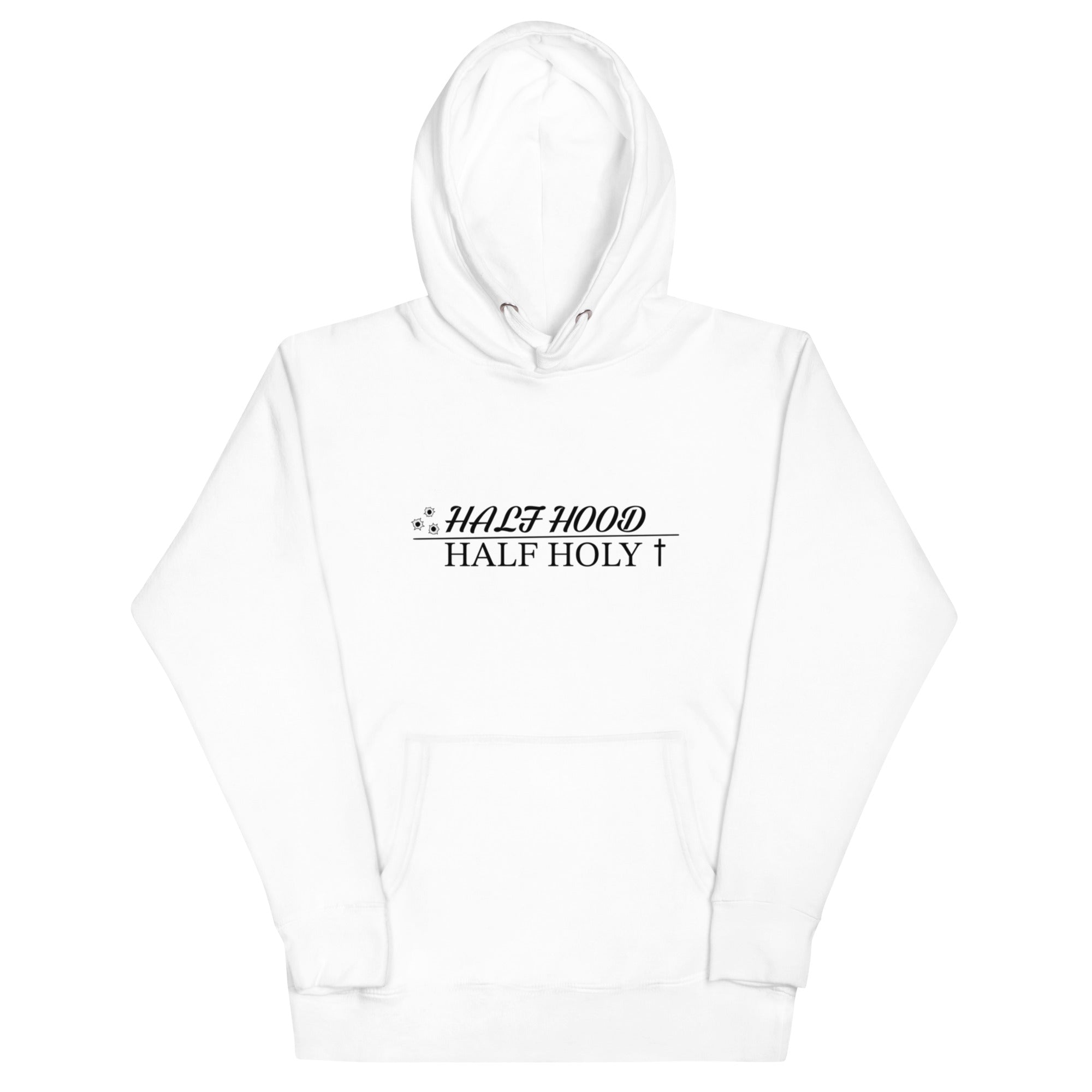 Half HOOD/Half HOLY Hoodie - Bold Design, Premium Comfort CHURCH GANGSTA | STREET RULES!