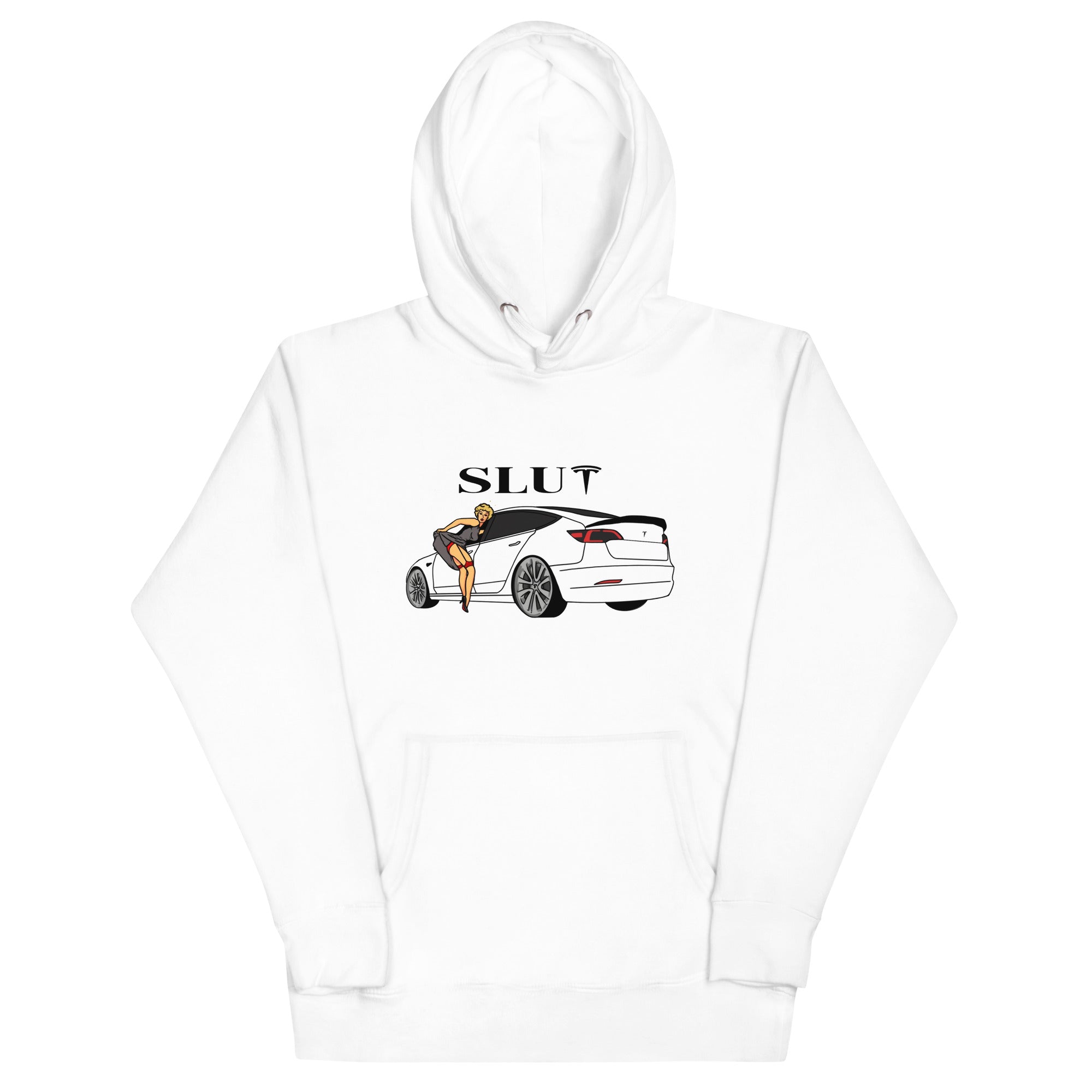 SLUT Tesla Hoodie - Bold Statement, S3XY Premium Comfort TESLA "EV" ELON MUSK CYBER TRUCK