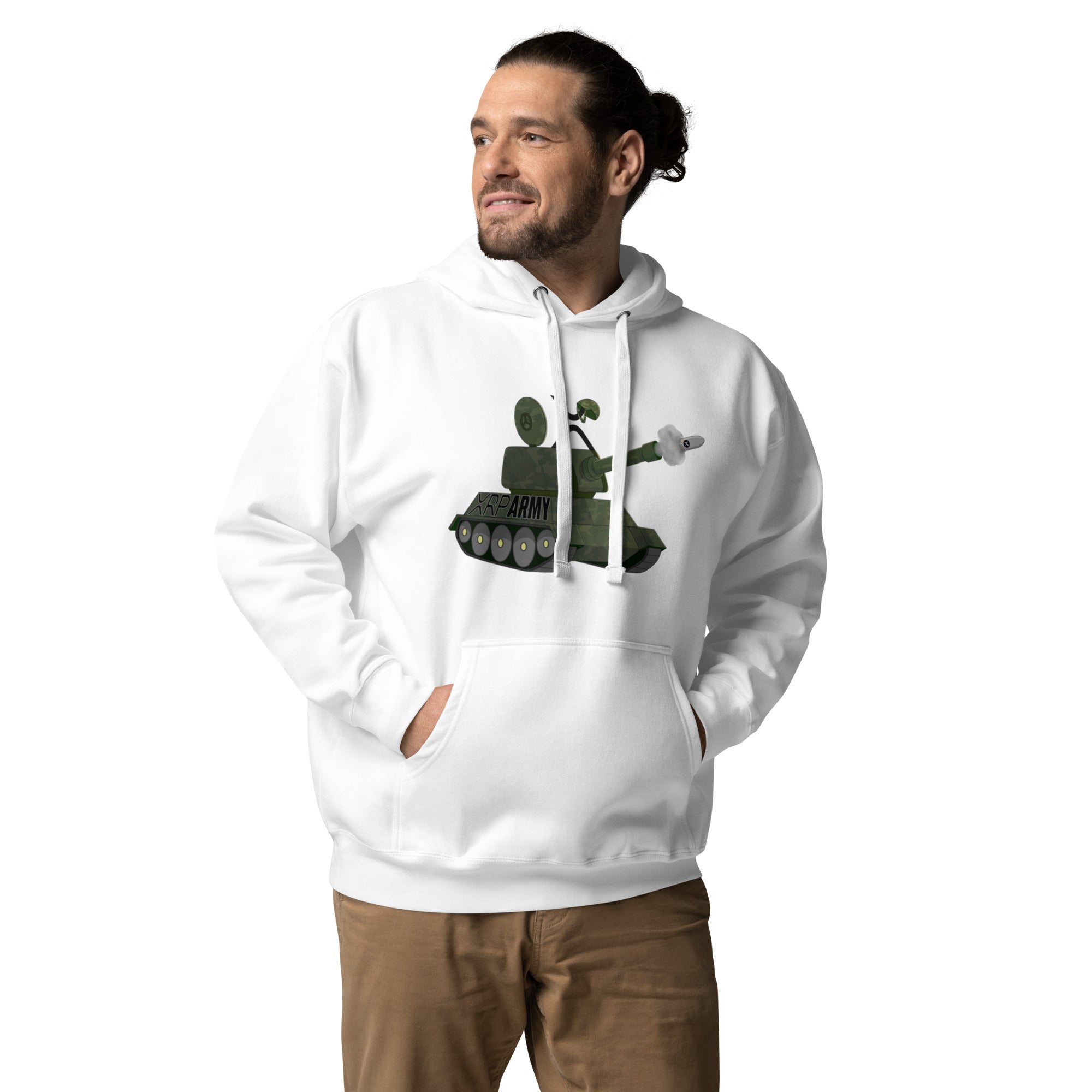 XRP Army RIPPLE Tank Hoodie - Robust Crypto Militia Design, Premium Cotton Blend