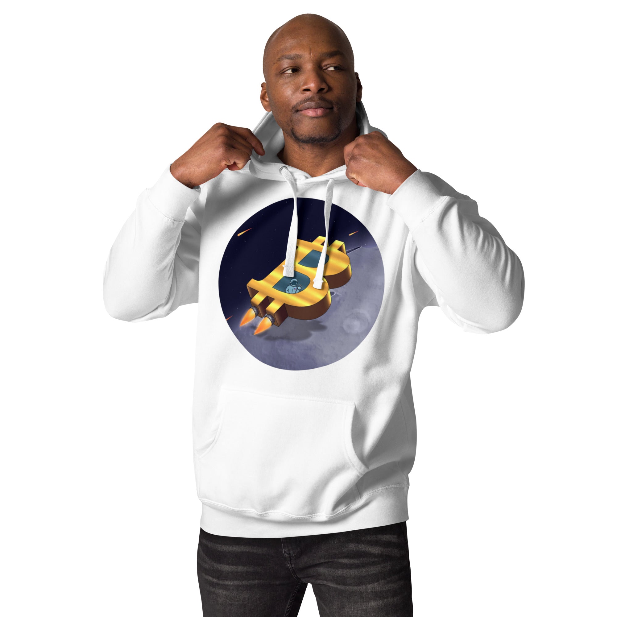 Bitcoin to Space Hoodie - Futuristic Design, Premium Comfort for BTC Fans BITCOIN ROCKET