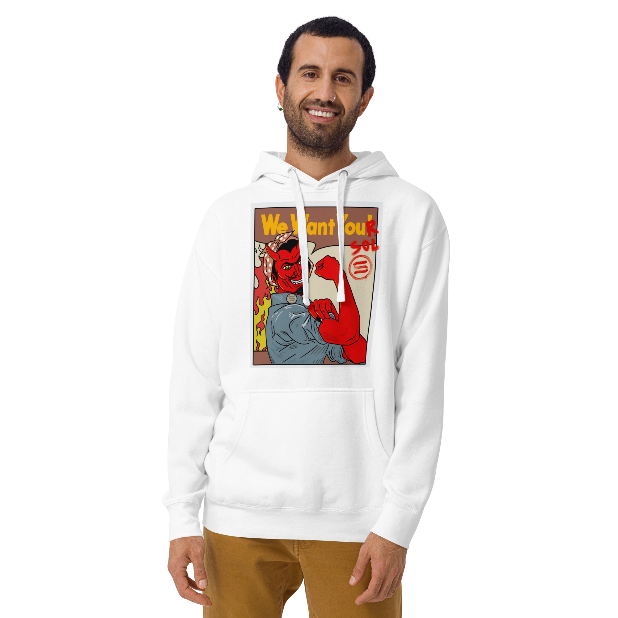 Solana SOL Propaganda Hoodie - 'We Want Your SOL' Design, Premium Comfort for Crypto Enthusiasts