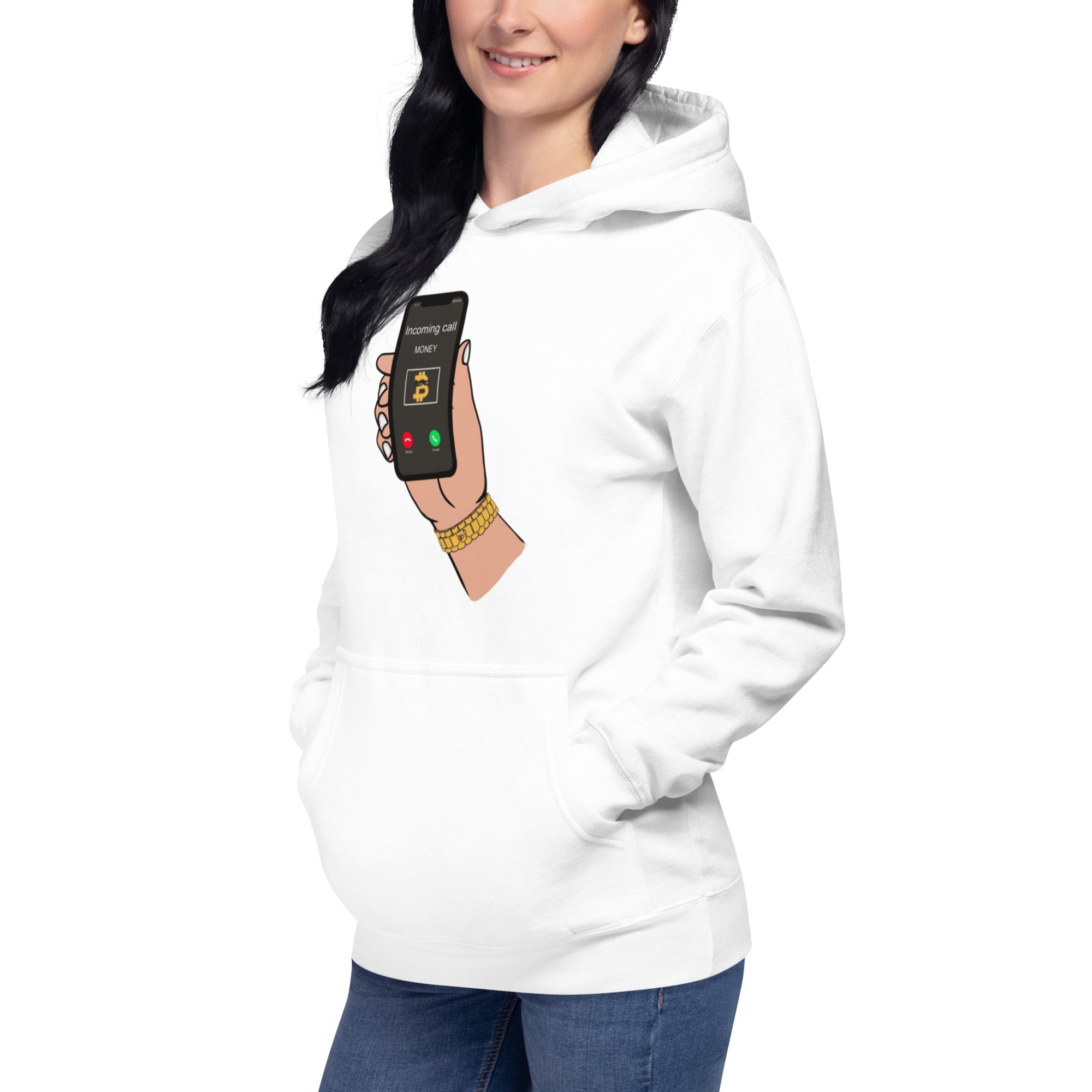 BITCOIN Is Calling Hoodie - BITCOIN Motivational Design, Premium Comfort BTC "I'M RICH BITCH"